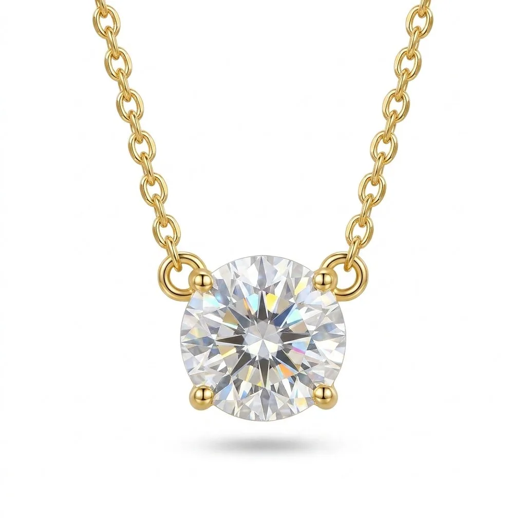 IGI Certified Lab Grown Diamond Round Solitaire Pendant Necklace, 1.5ct, VVS/E — 14K/18K Solid Gold - view 9