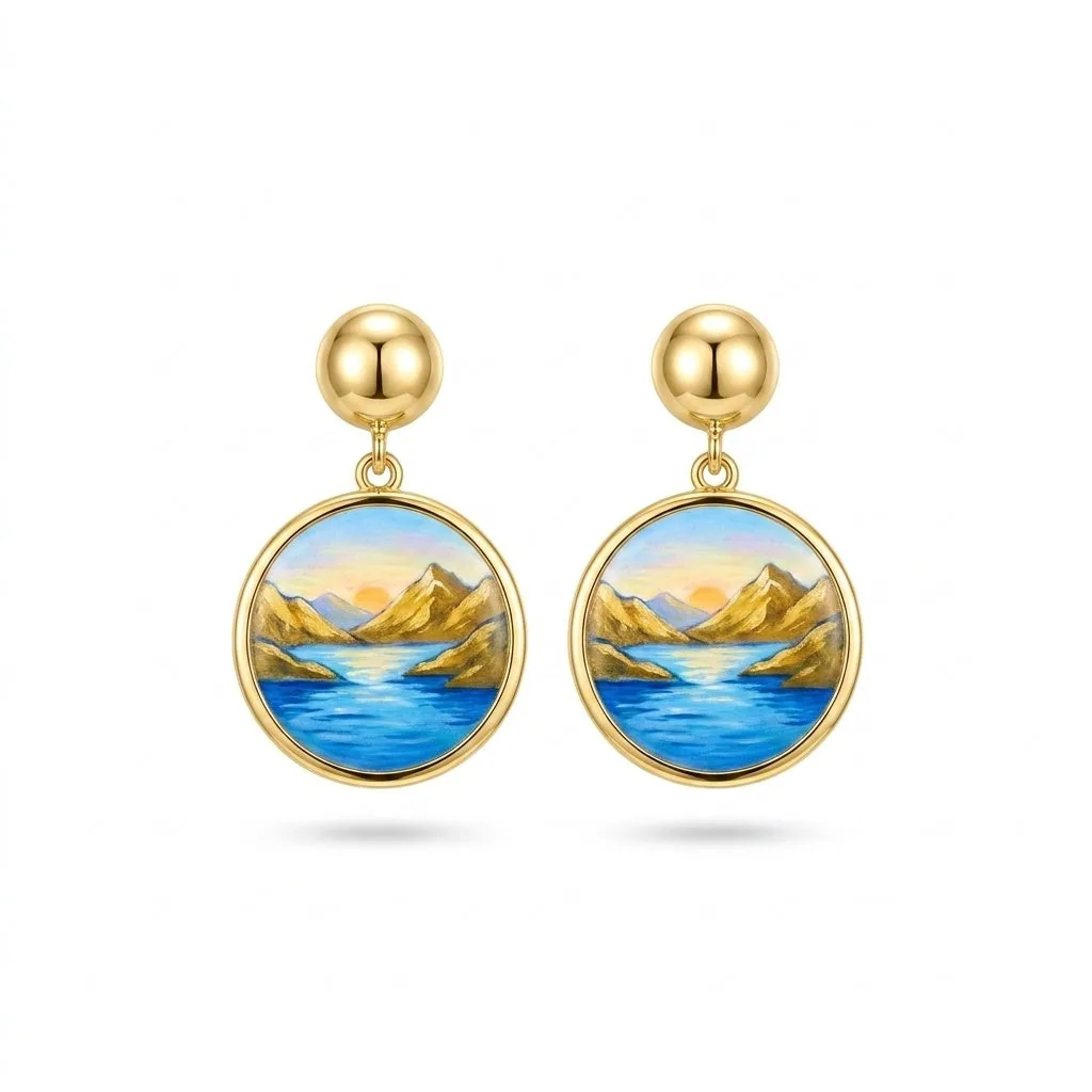 Lab Grown Onyx Pear Earrings — Solid 18K Gold - view 7