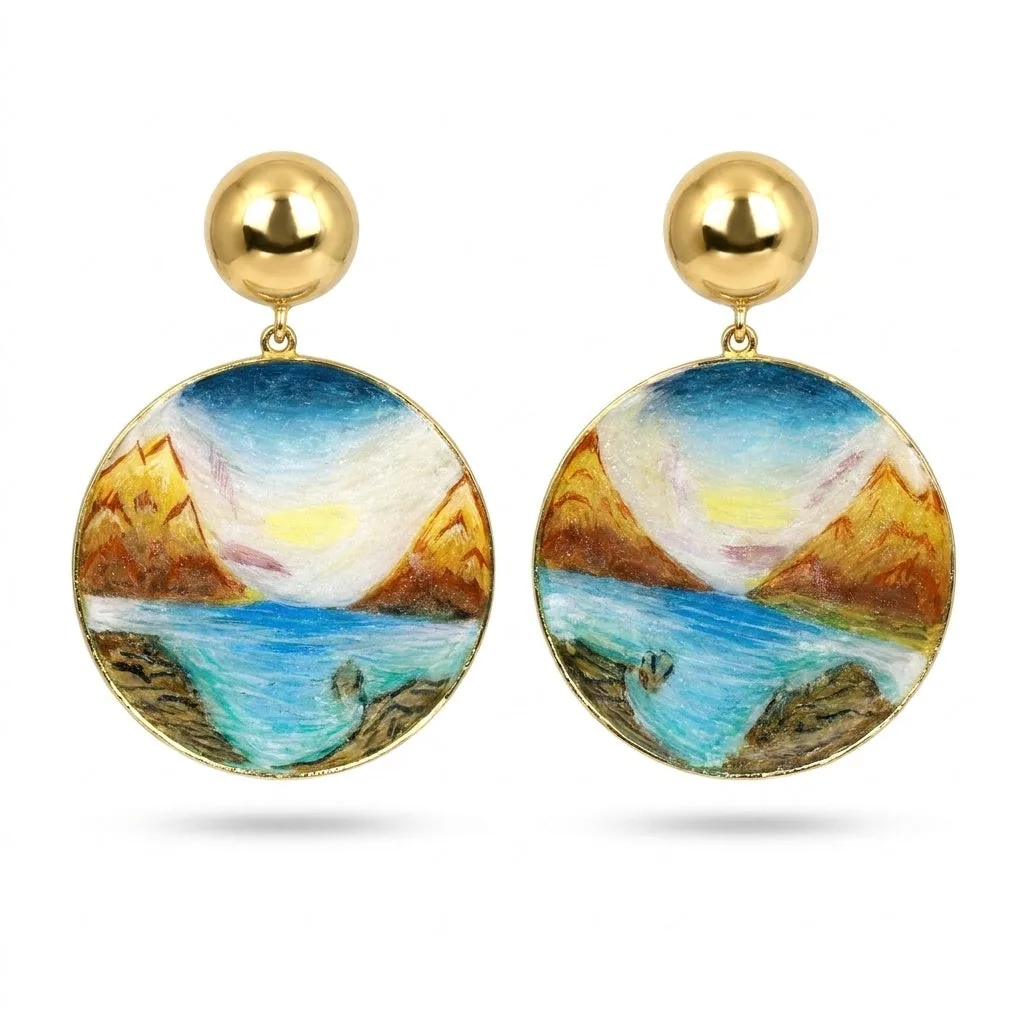 Lab Grown Onyx Pear Earrings — Solid 18K Gold - view 8