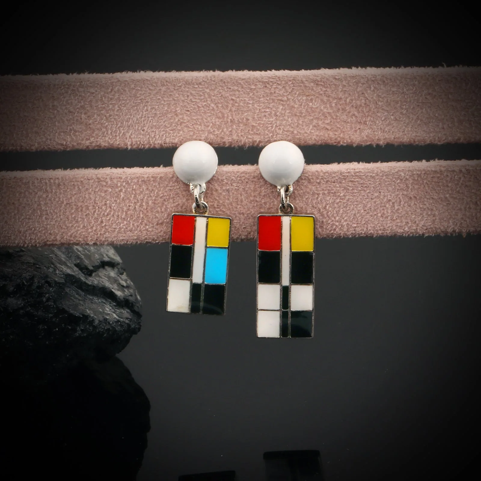 Lab Grown Onyx Fancy Earrings — Solid 18K Gold - view 4