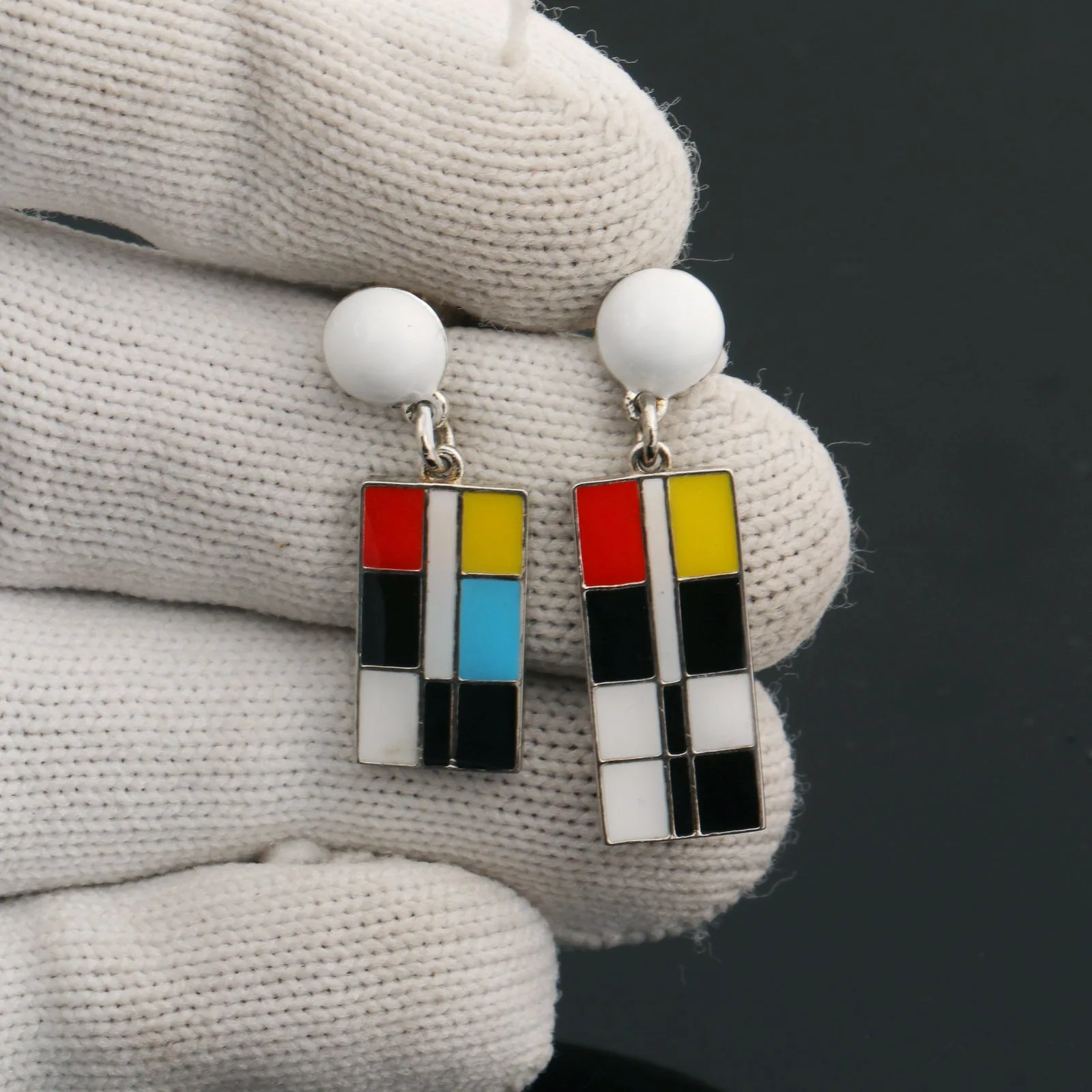 Lab Grown Onyx Fancy Earrings — Solid 18K Gold - view 5