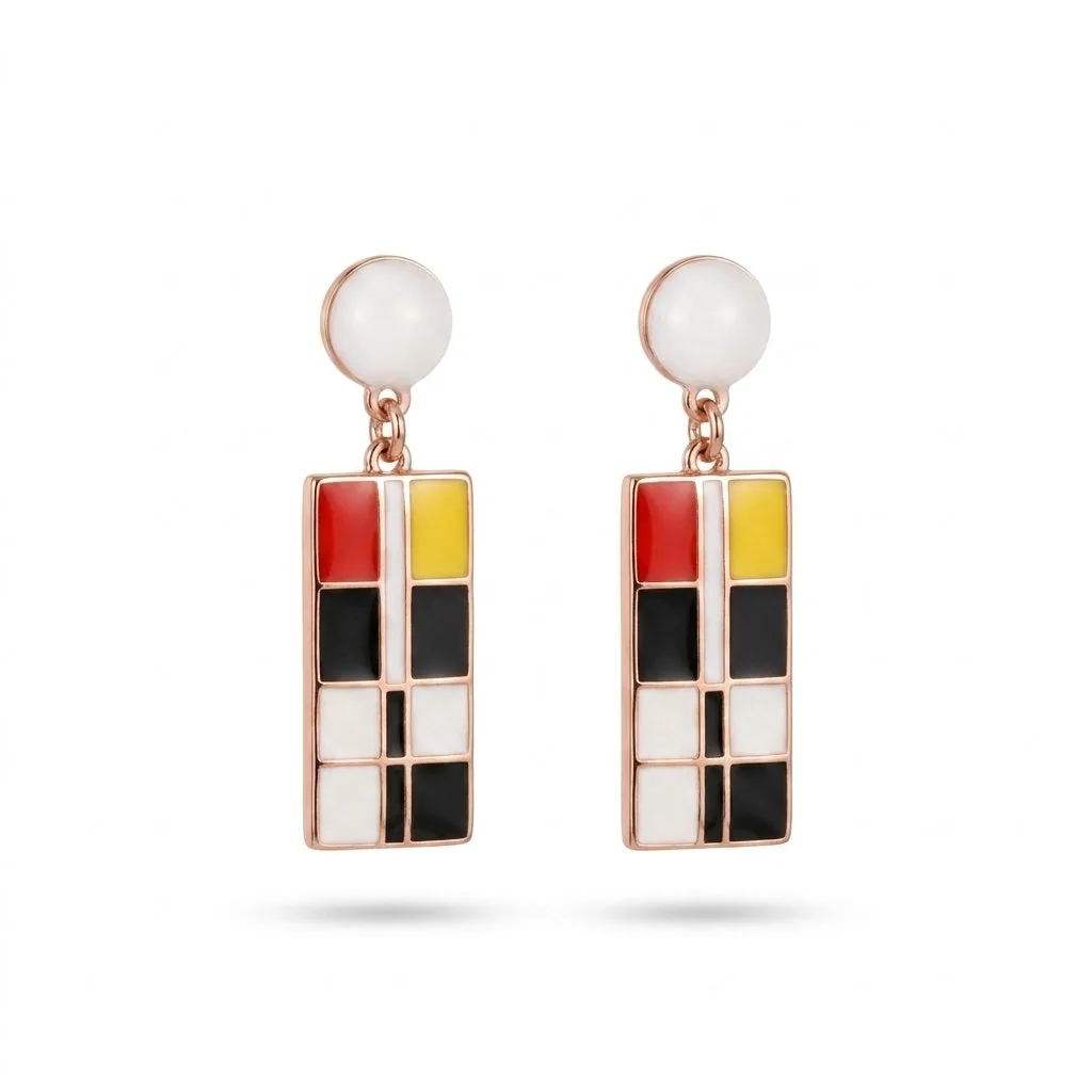 Lab Grown Onyx Fancy Earrings — Solid 18K Gold - view 6