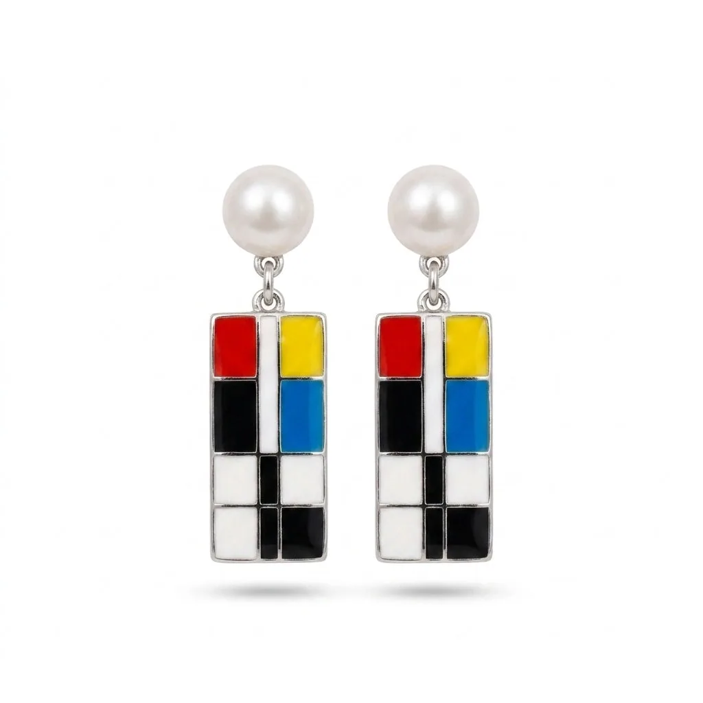 Lab Grown Onyx Fancy Earrings — Solid 18K Gold - view 7