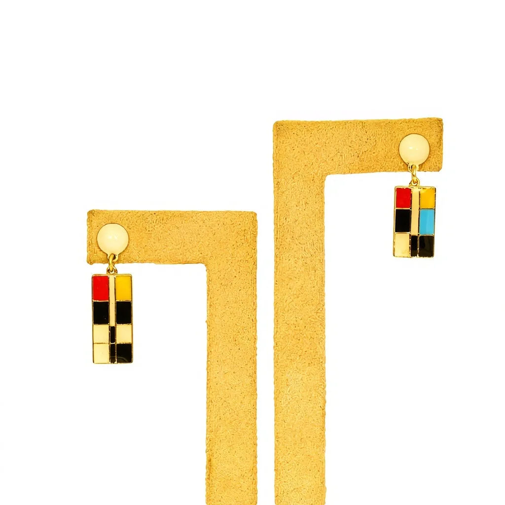 Lab Grown Onyx Fancy Earrings — Solid 18K Gold - view 8