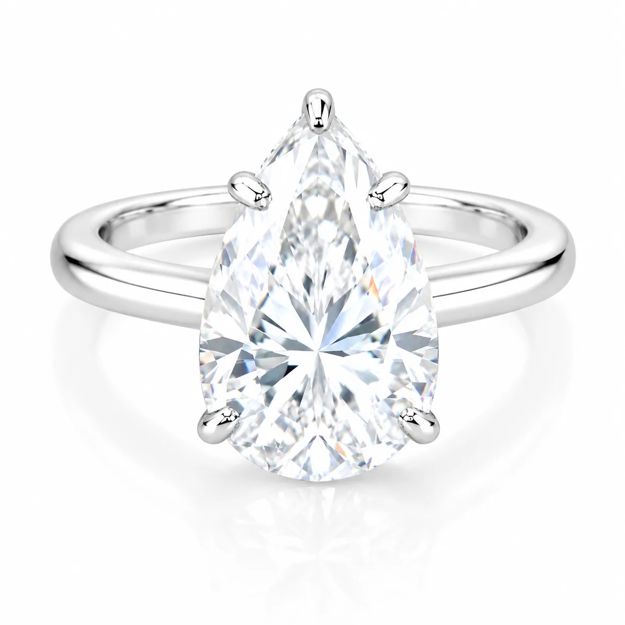 5.5ct VS1 White Moissanite Ring Certified Gift For Women 18K Gold Plated