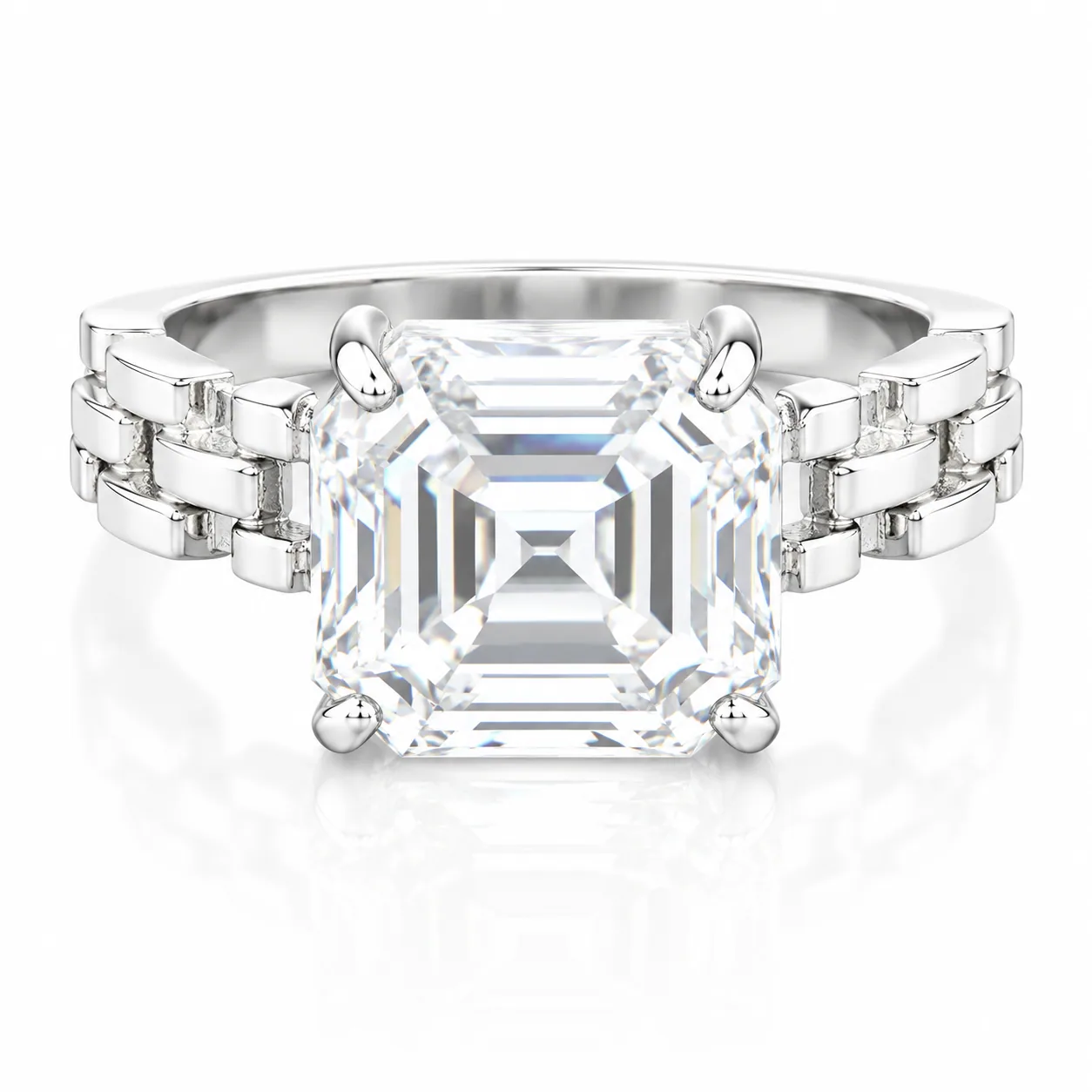 11.15ct Radiant VS1 White Moissanite Ring Certified Gift 18K Gold Plated