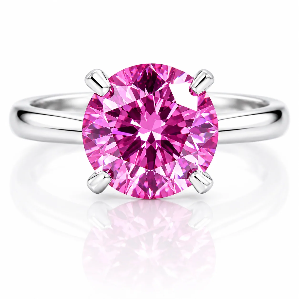 1.2ct Certified VVS1 Pink Moissanite Solitaire Ring For Women – 18K Gold Vermeil