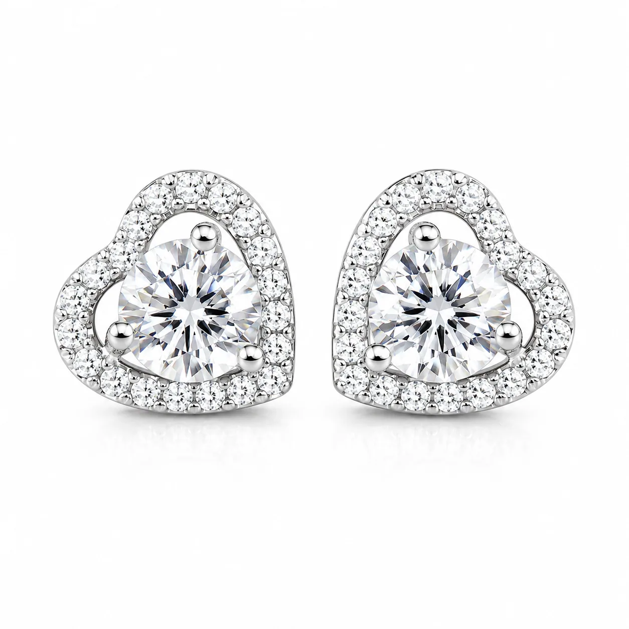 5.30 ct DEW Round White Moissanite Stud Earrings Gold Vermeil