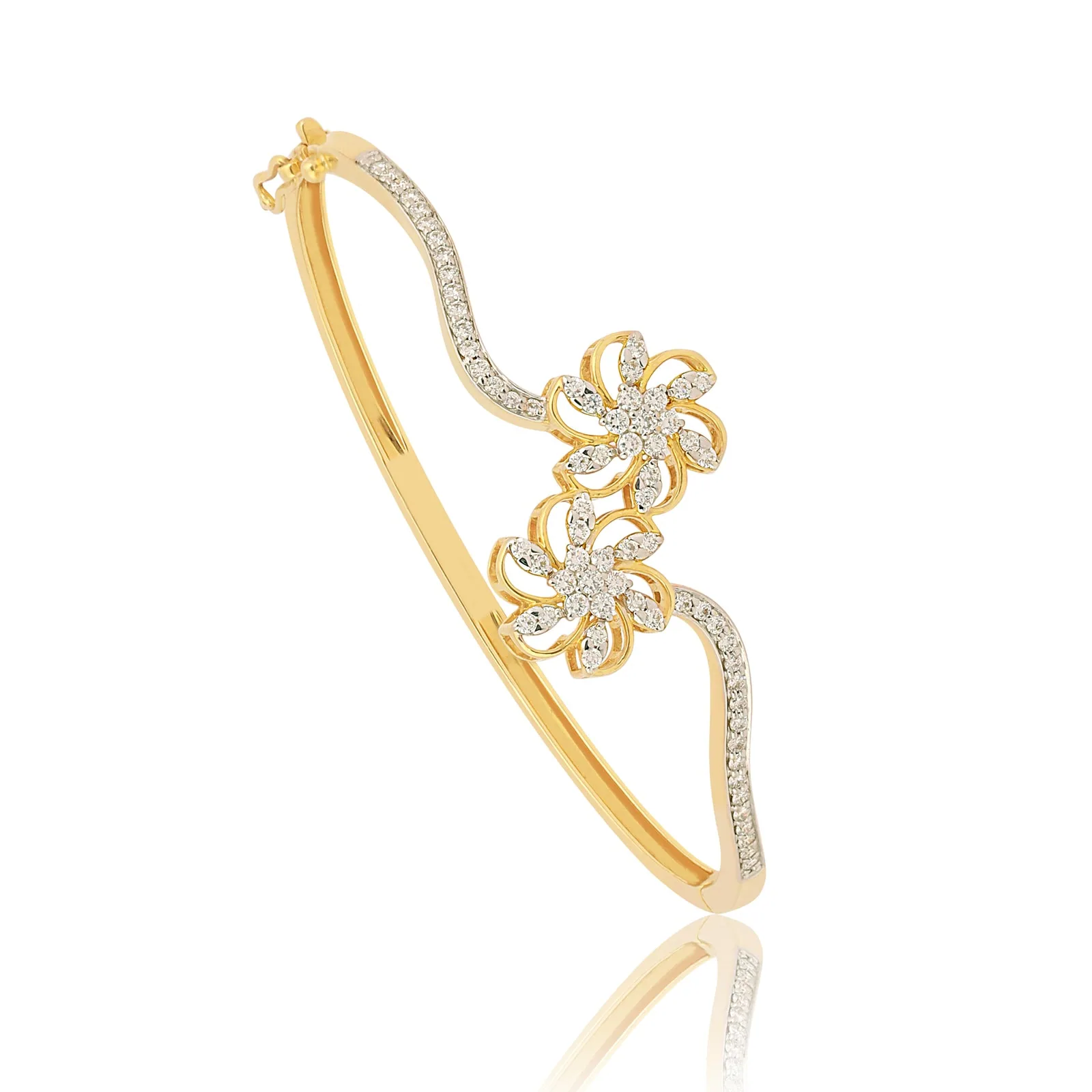 0.85ct Natural Diamond Bangle | 18K Yellow Gold | IGI Certified