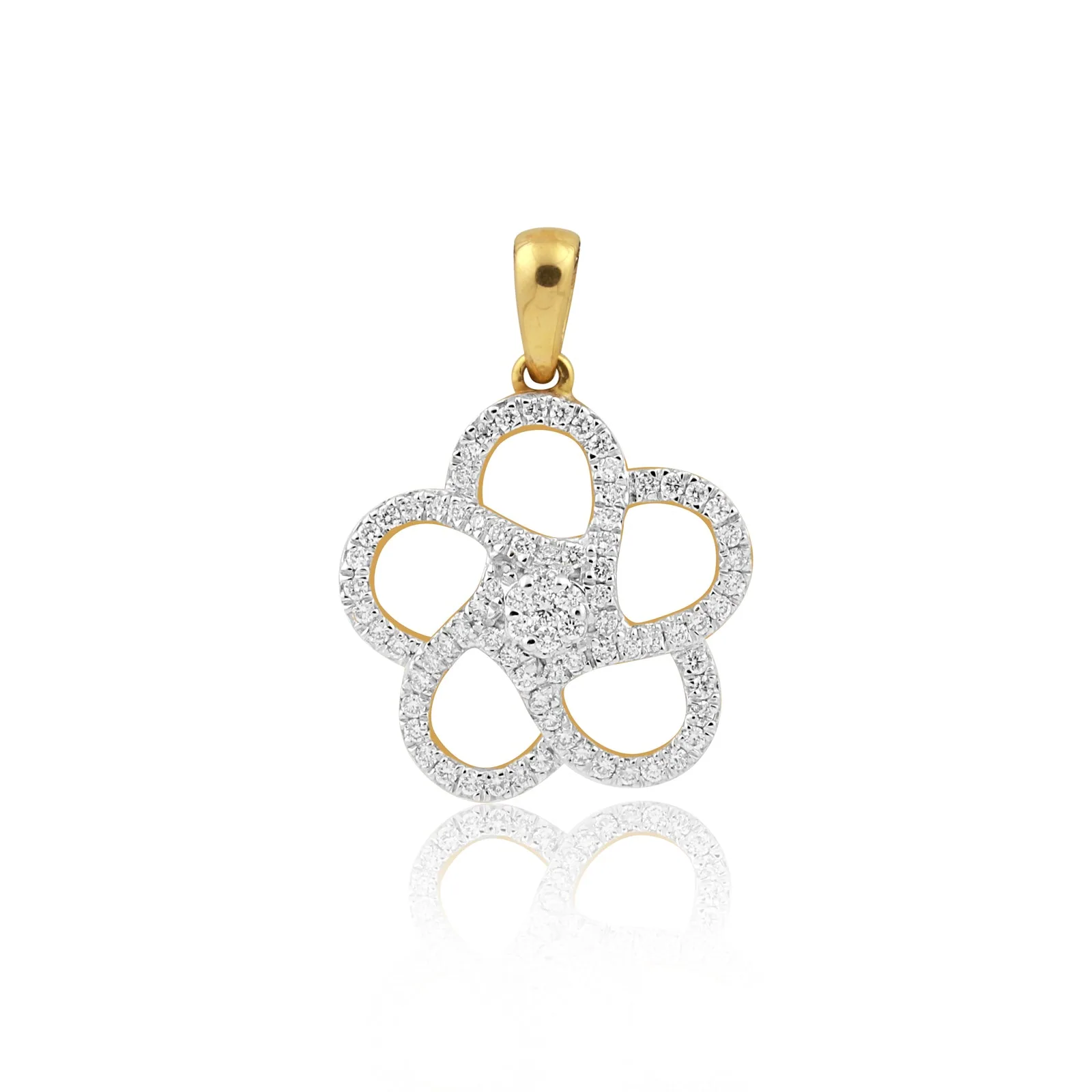 0.63 Ct Gold Diamond Pendant Necklace IGI Certified G-H VS Classic Style