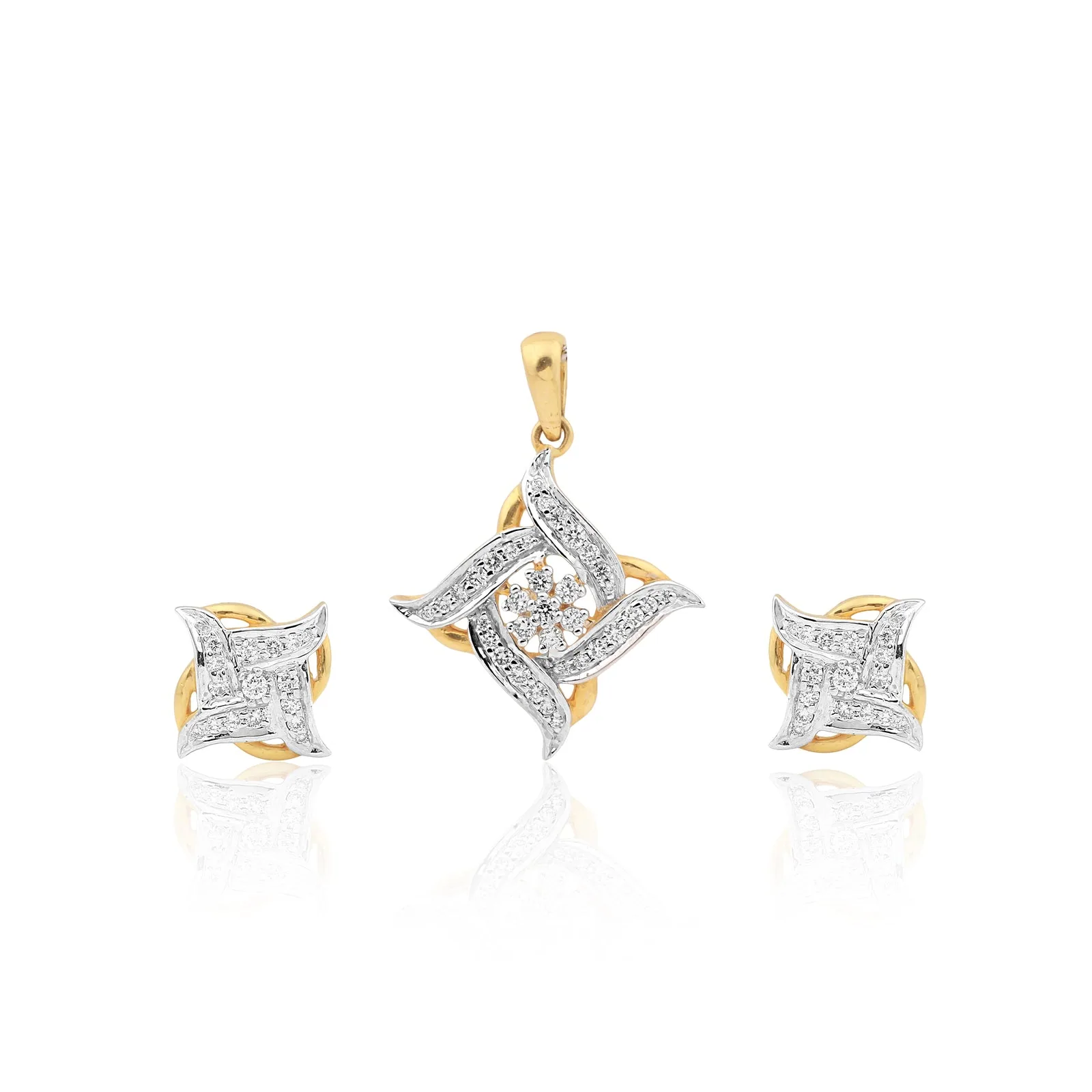 0.86 Ct. 18KT Yellow Gold Natural Diamond Jewelry Set, IGI Certified Quality