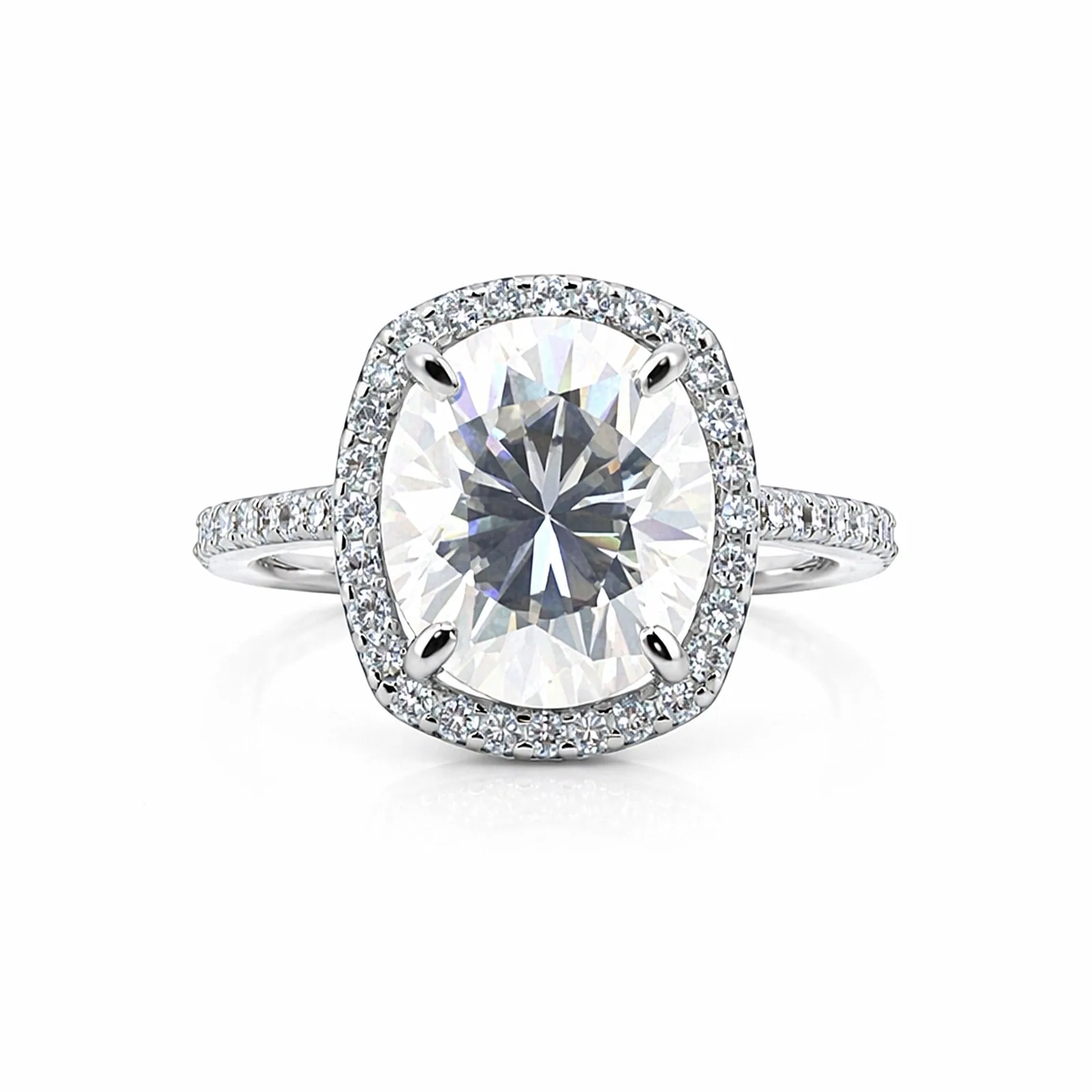3.50 Ct Round Cut Moissanite Ring — VS1 Clarity, 18k Gold Vermeil