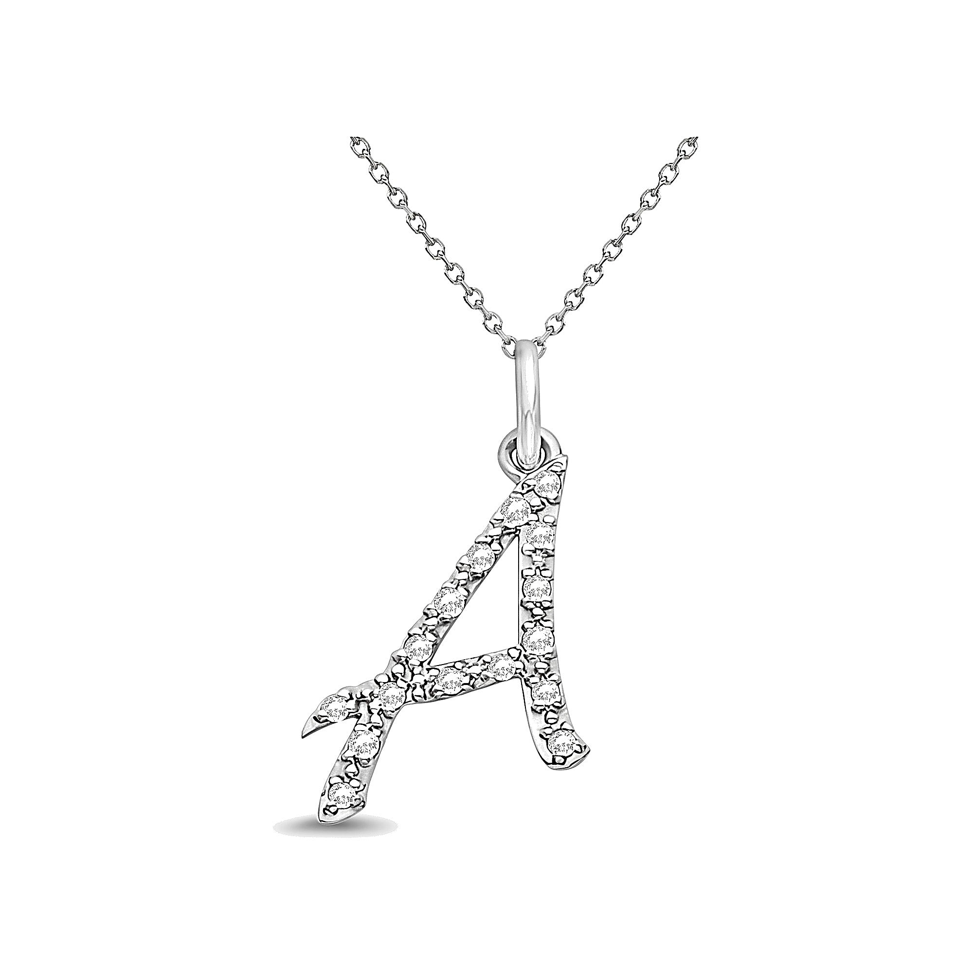 Natural Diamond Initial Letter Pendant A-Z | 3 Micron in Gold Vermeil (925 Silver) or 10K Solid Gold | Yellow, Rose or White Gold
