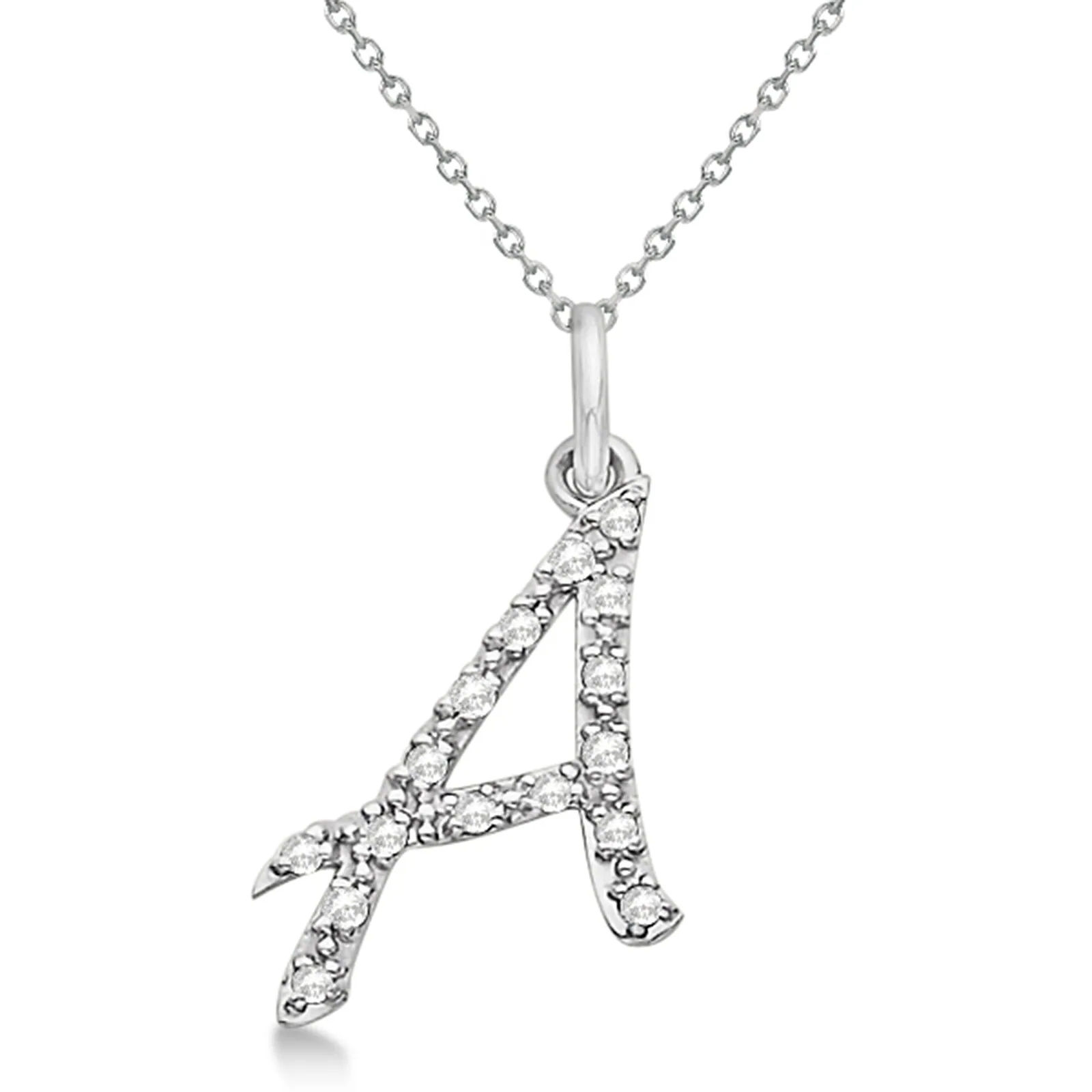 Natural Diamond Initial Letter Pendant A-Z | 3 Micron Gold Vermeil or 10K Solid Gold | Yellow, Rose or White Gold