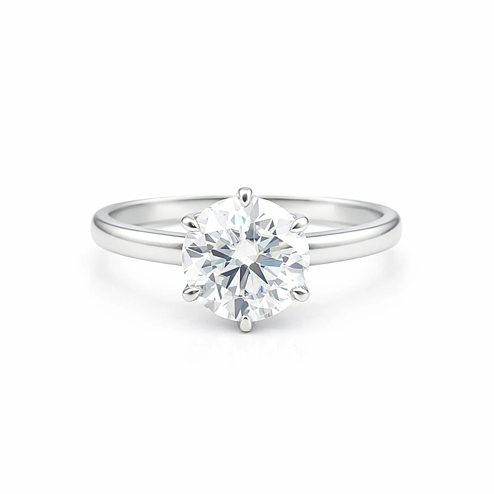 9.10 ct DEW Certified Round Cut White Moissanite Solitaire Ring Gold Vermeil