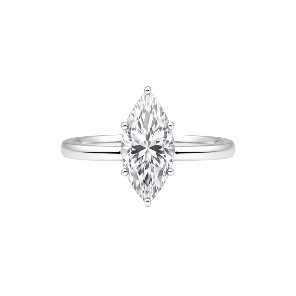 2.01 Ct Marquise Cut Moissanite Ring — VS1 Clarity, 18k Gold Vermeil
