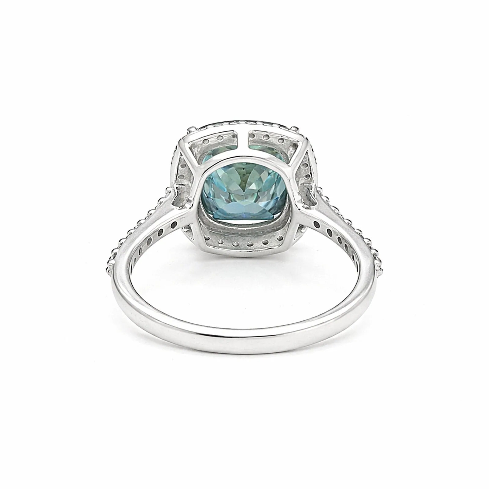 4.40 Ct Emerald Cut Blue Moissanite Ring — VS1 Clarity, 18k Gold Vermeil - view 5