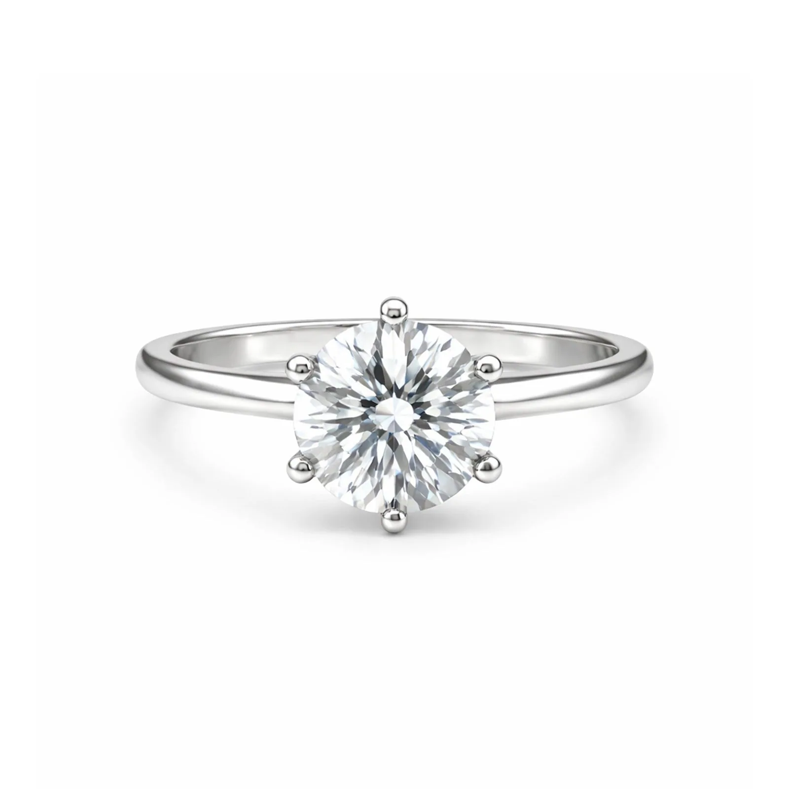 2.50 Ct Round Cut Moissanite Ring — VS1 Clarity, 18k Gold Vermeil