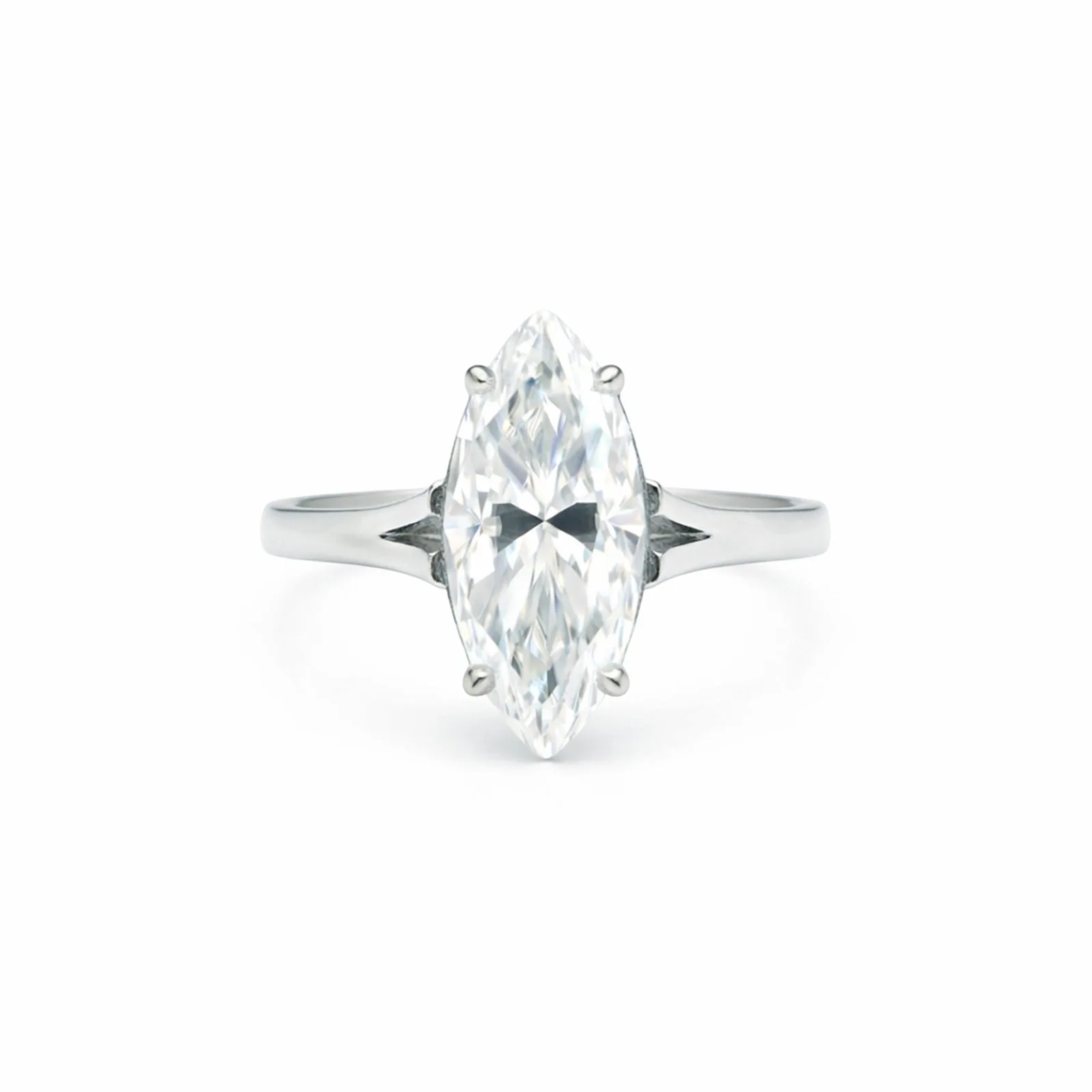 2.50 Ct Marquise Cut Moissanite Ring — VS1 Clarity, 18k Gold Vermeil