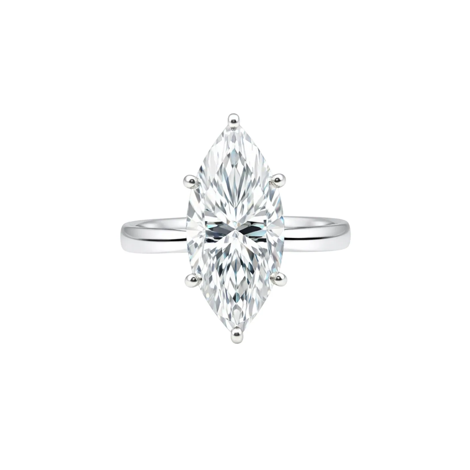3.00 Ct Marquise Cut Moissanite Ring — VS1 Clarity, 18k Gold Vermeil