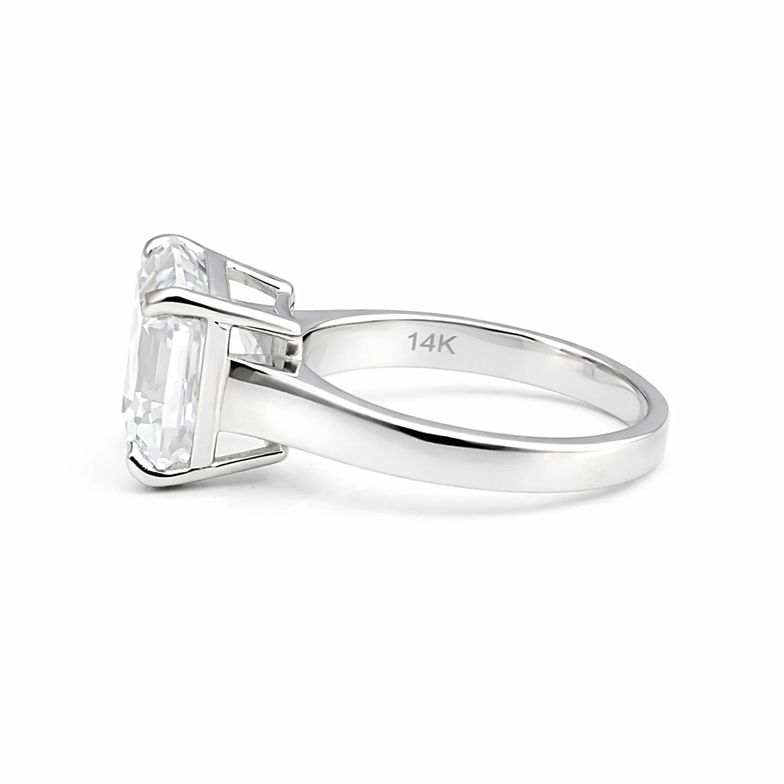 5.4ct DEW White Moissanite Asscher Solitaire Ring - view 3