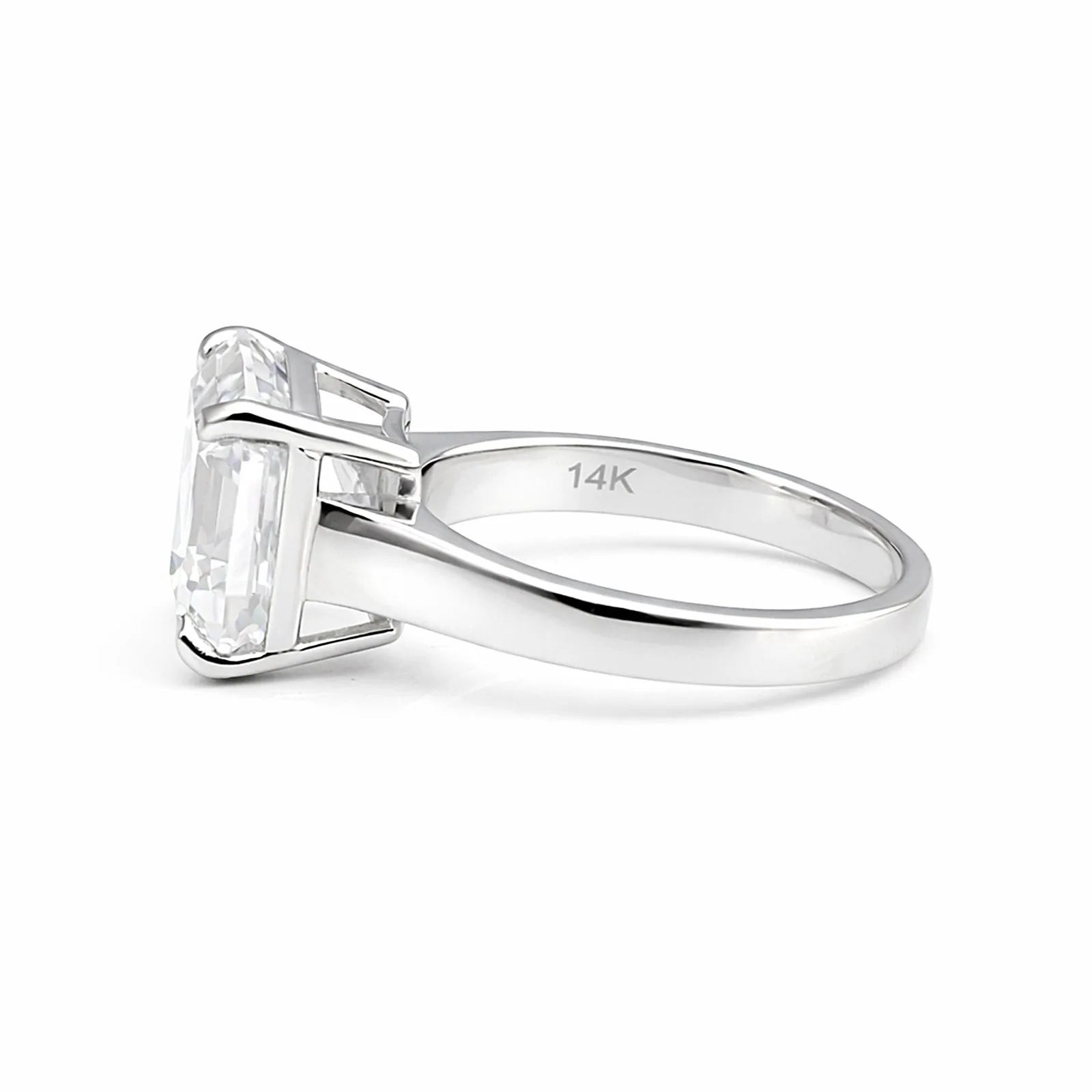 2.80 Ct Asscher Cut Moissanite Ring — VS1 Clarity, 18k Gold Vermeil - view 5
