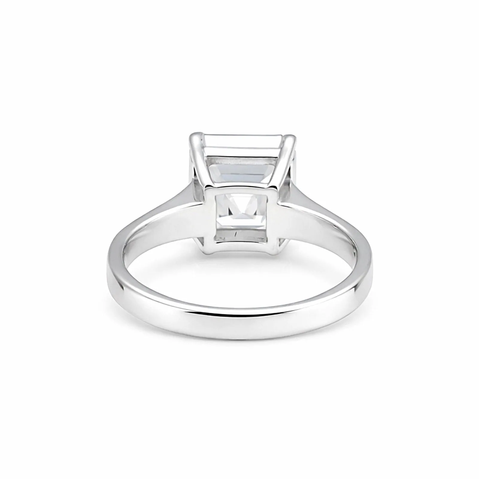 2.80 Ct Asscher Cut Moissanite Ring — VS1 Clarity, 18k Gold Vermeil - view 6