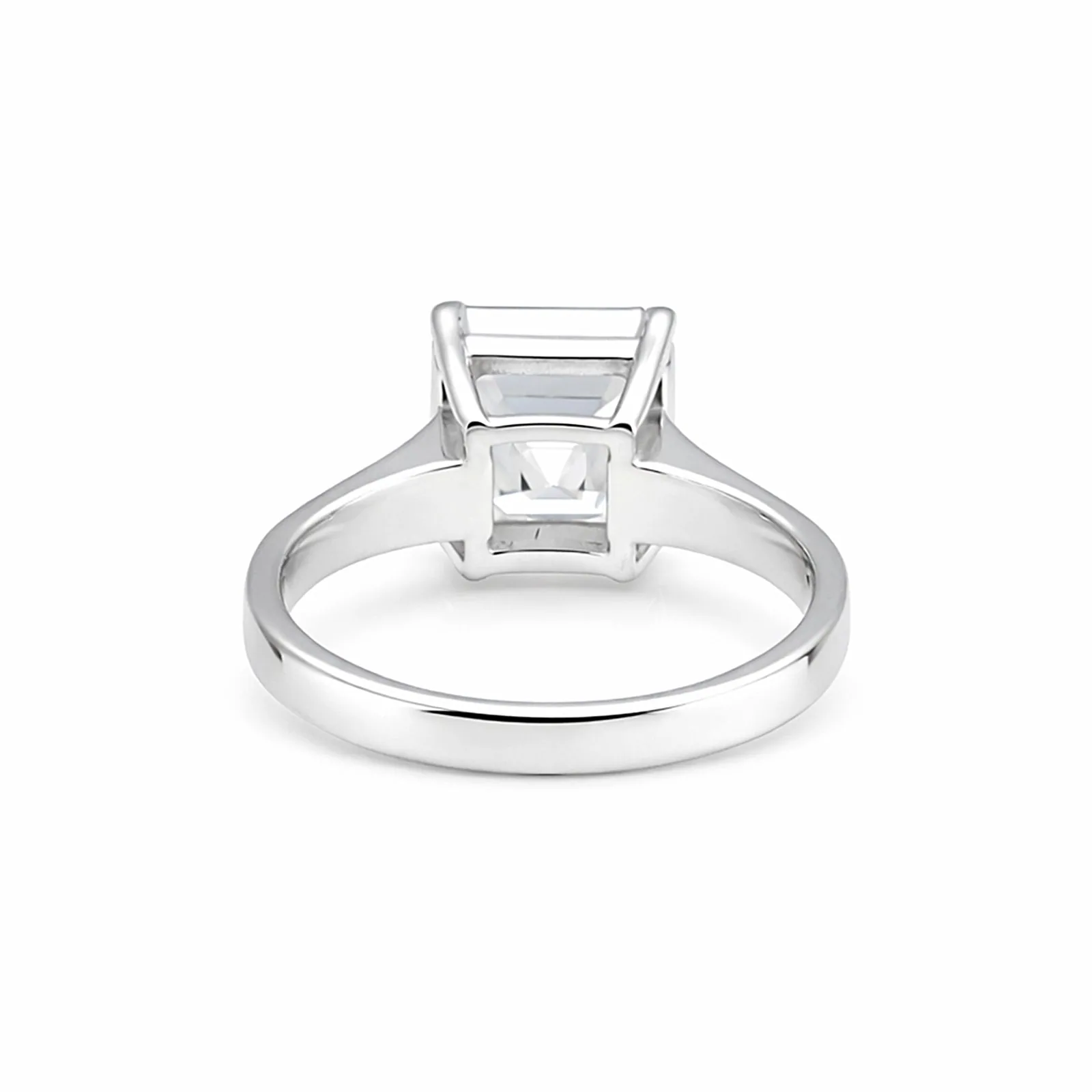 5.4ct DEW White Moissanite Asscher Solitaire Ring - view 4