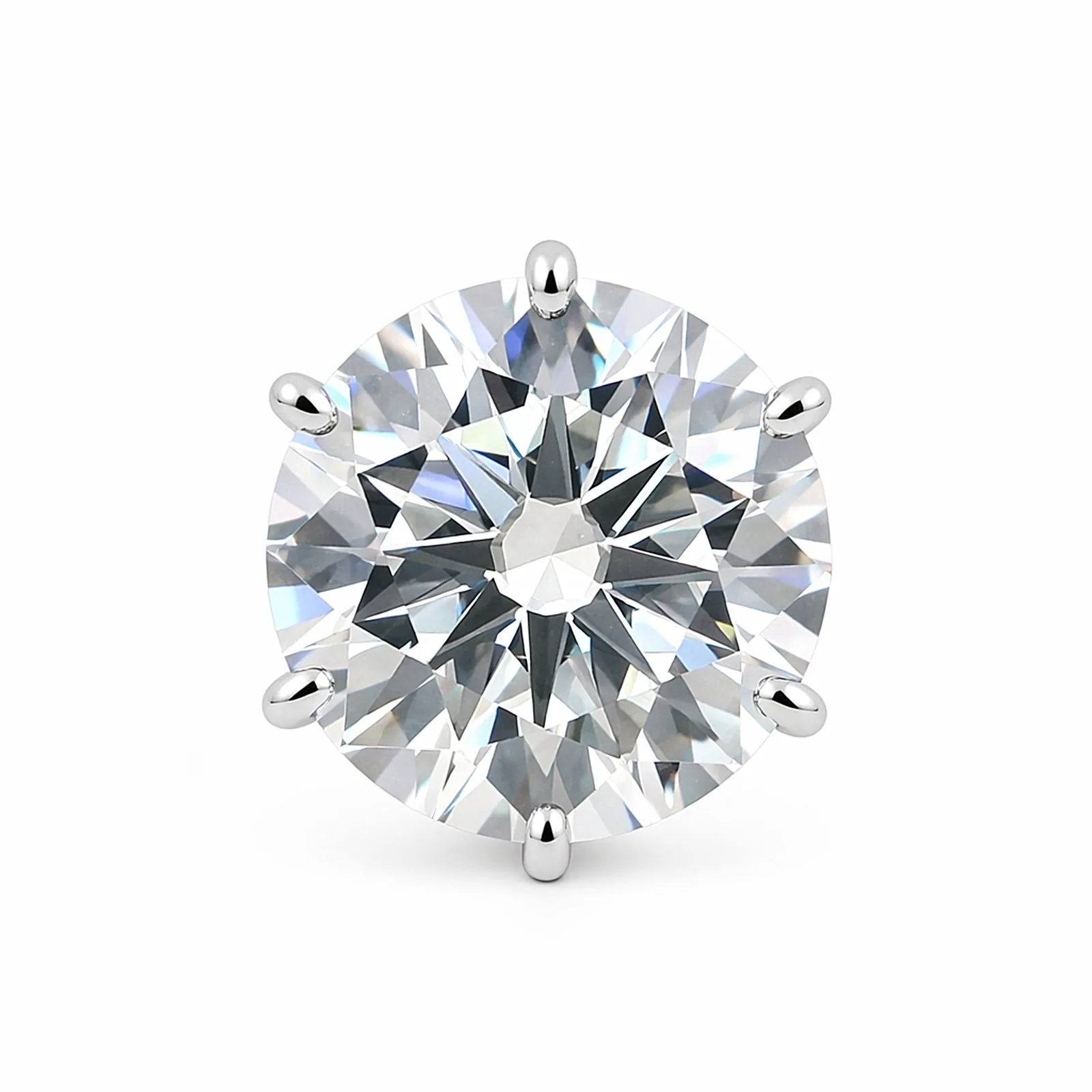 43.50 ct DEW Large Certified F VS1 White Moissanite Solitaire Ring – 18K Gold Vermeil