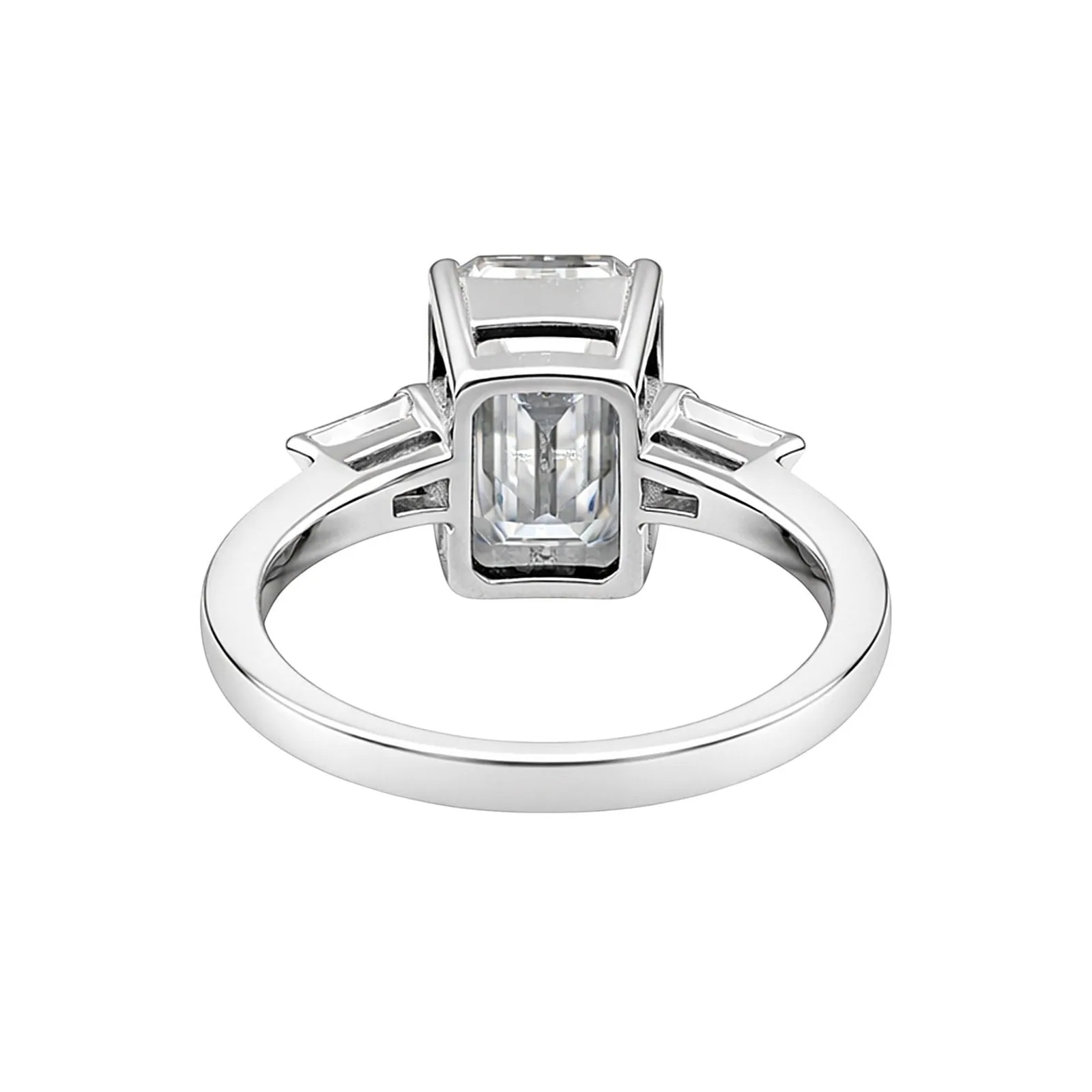 4.50 Ct Emerald Cut Moissanite Ring — VS1 Clarity, 18k Gold Vermeil - view 5