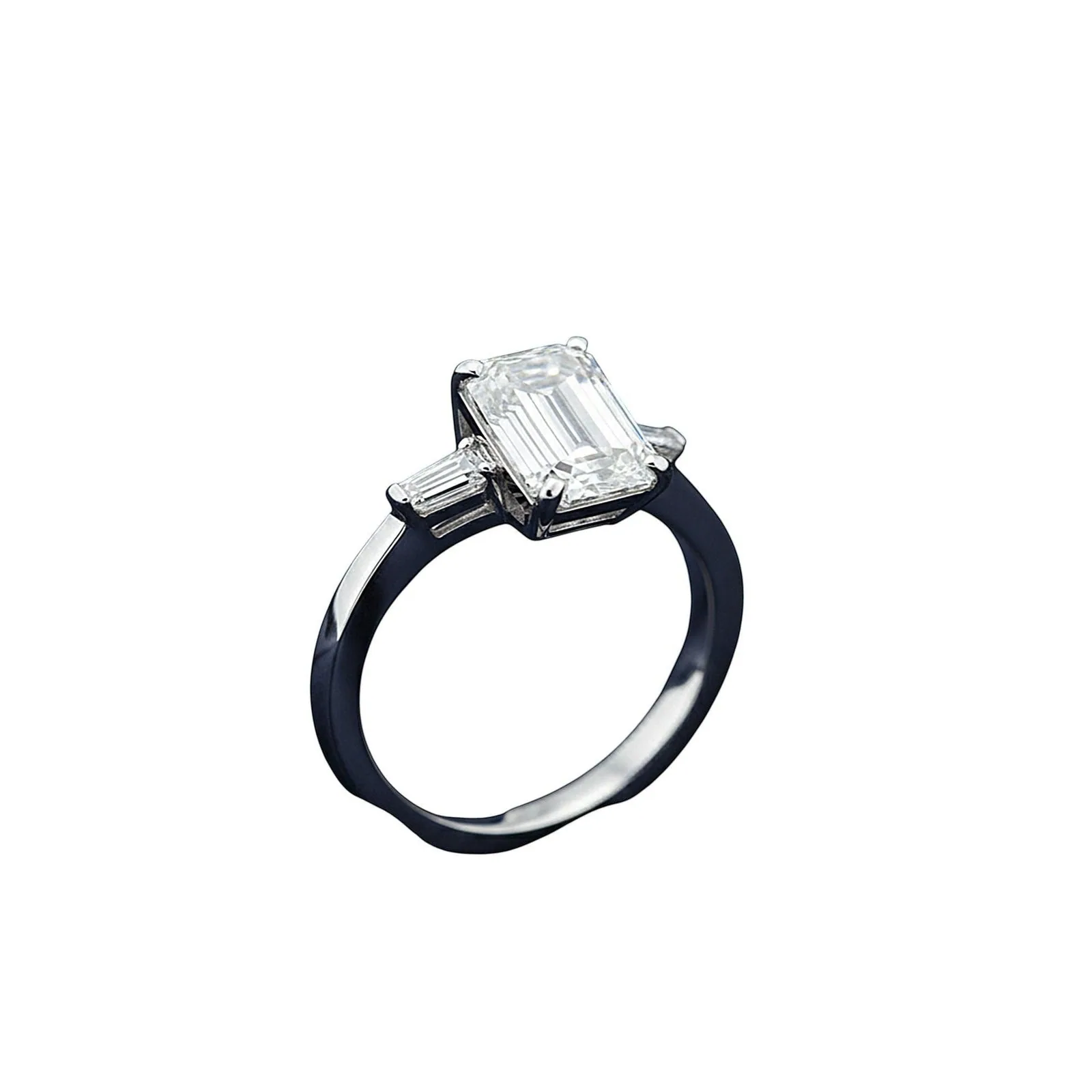 4.50 Ct Emerald Cut Moissanite Ring — VS1 Clarity, 18k Gold Vermeil - view 2