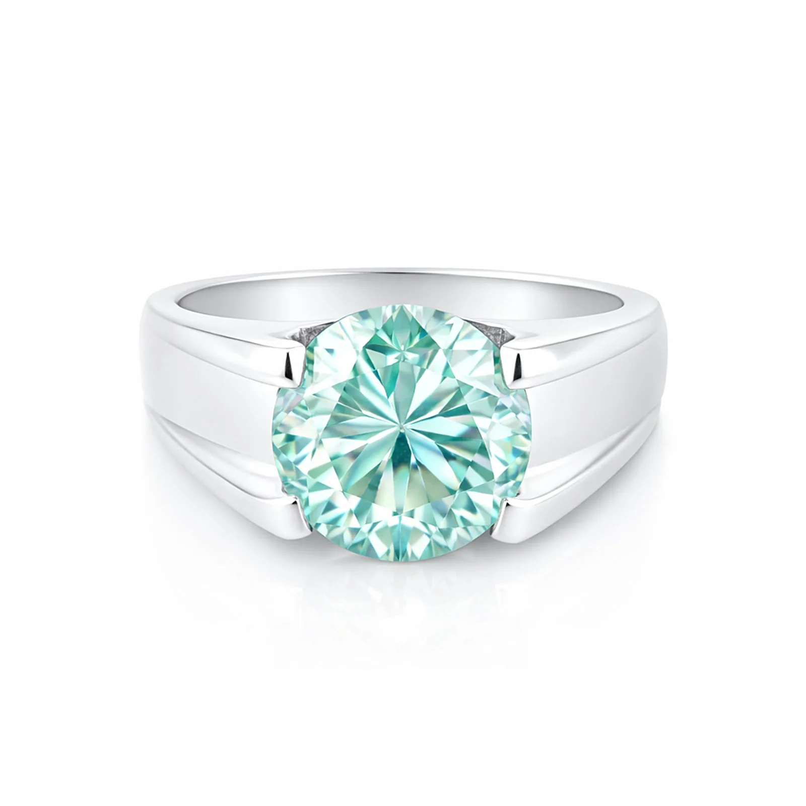 6.40 ct DEW Off White Moissanite Ring – Elegant 4th of July Gift – 18K Gold Vermeil