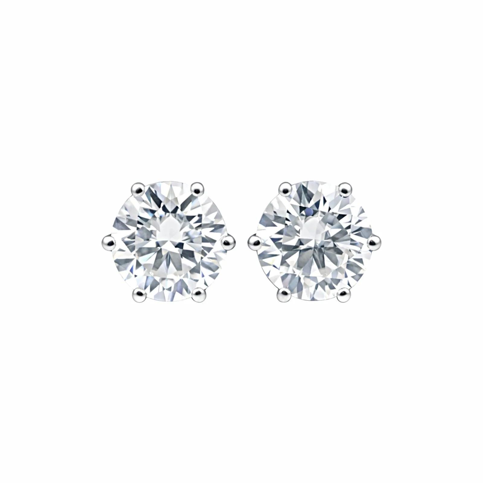 10.00ct DEW White Moissanite Round Stud Earrings
