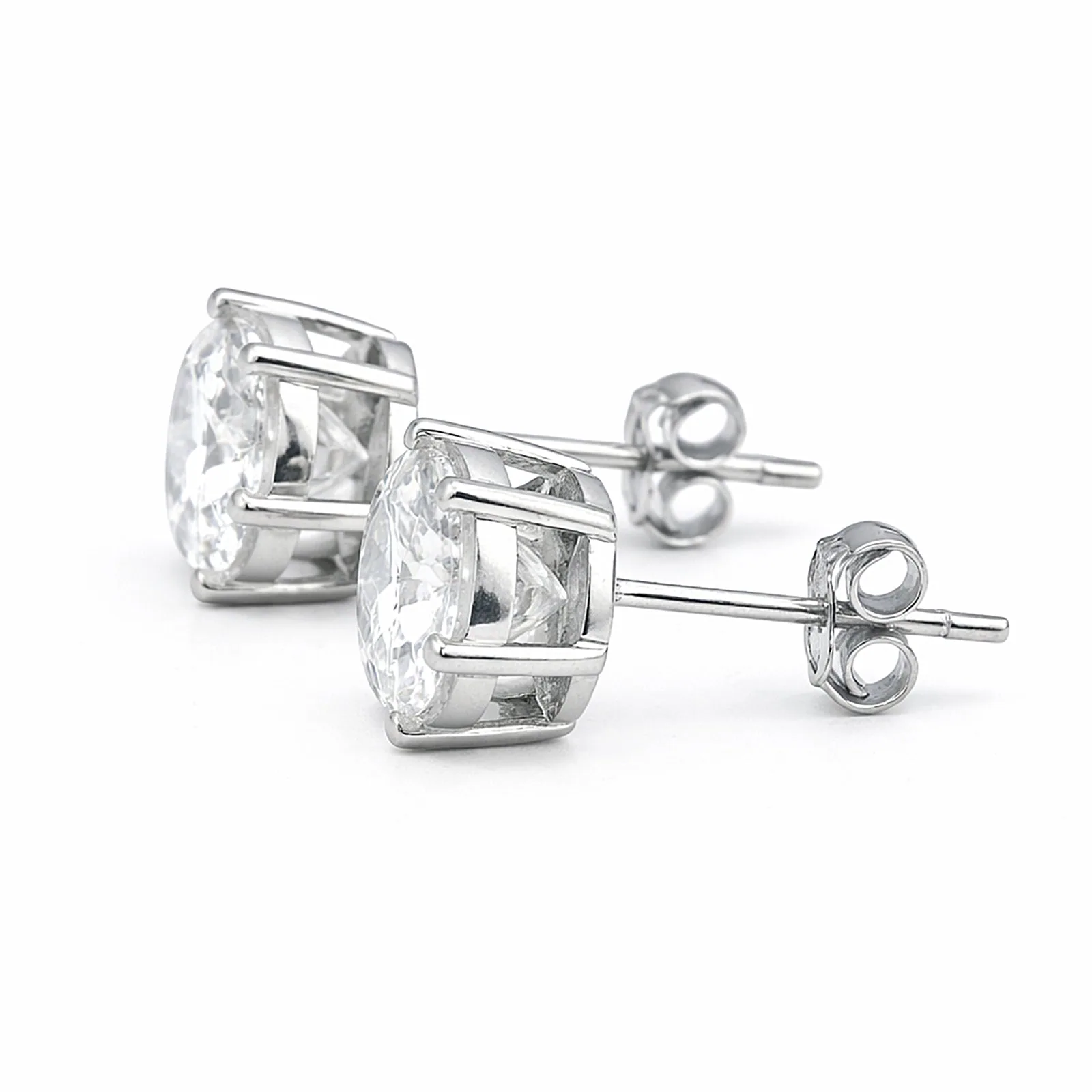 10.00ct DEW White Moissanite Round Stud Earrings - view 3