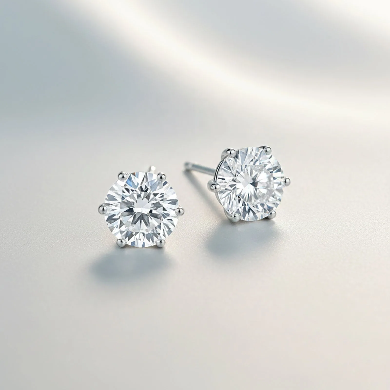 10.00ct DEW White Moissanite Round Stud Earrings - view 5