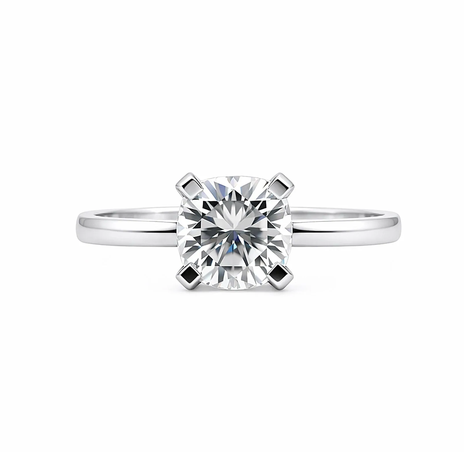 2.60 Ct Cushion Cut Moissanite Ring — VS1 Clarity, 18k Gold Vermeil