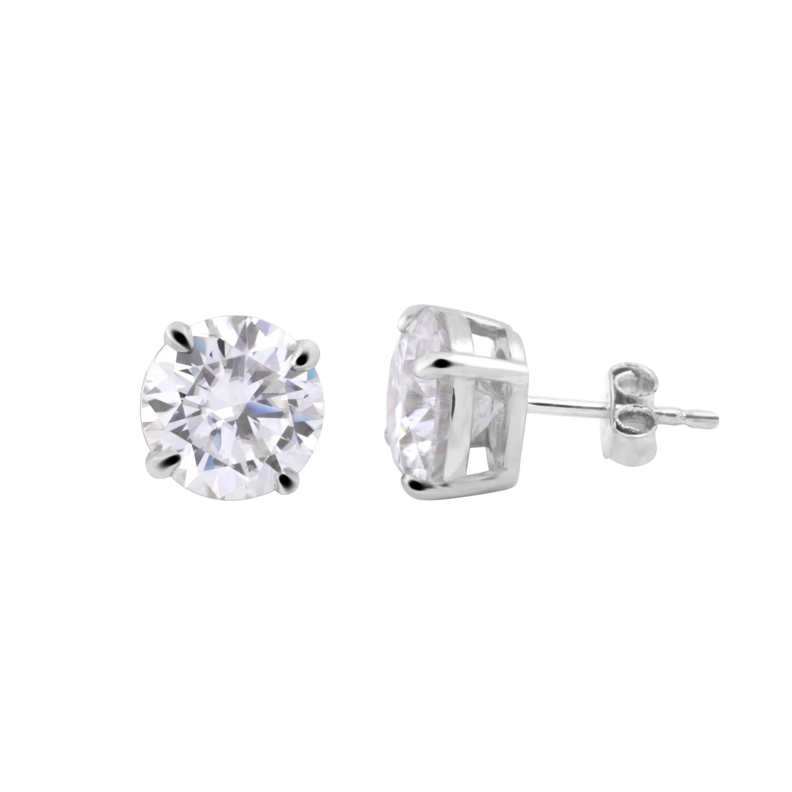3.60 ct DEW White Moissanite Earrings In Vermeil 925 Silver Birthday Gift for Her