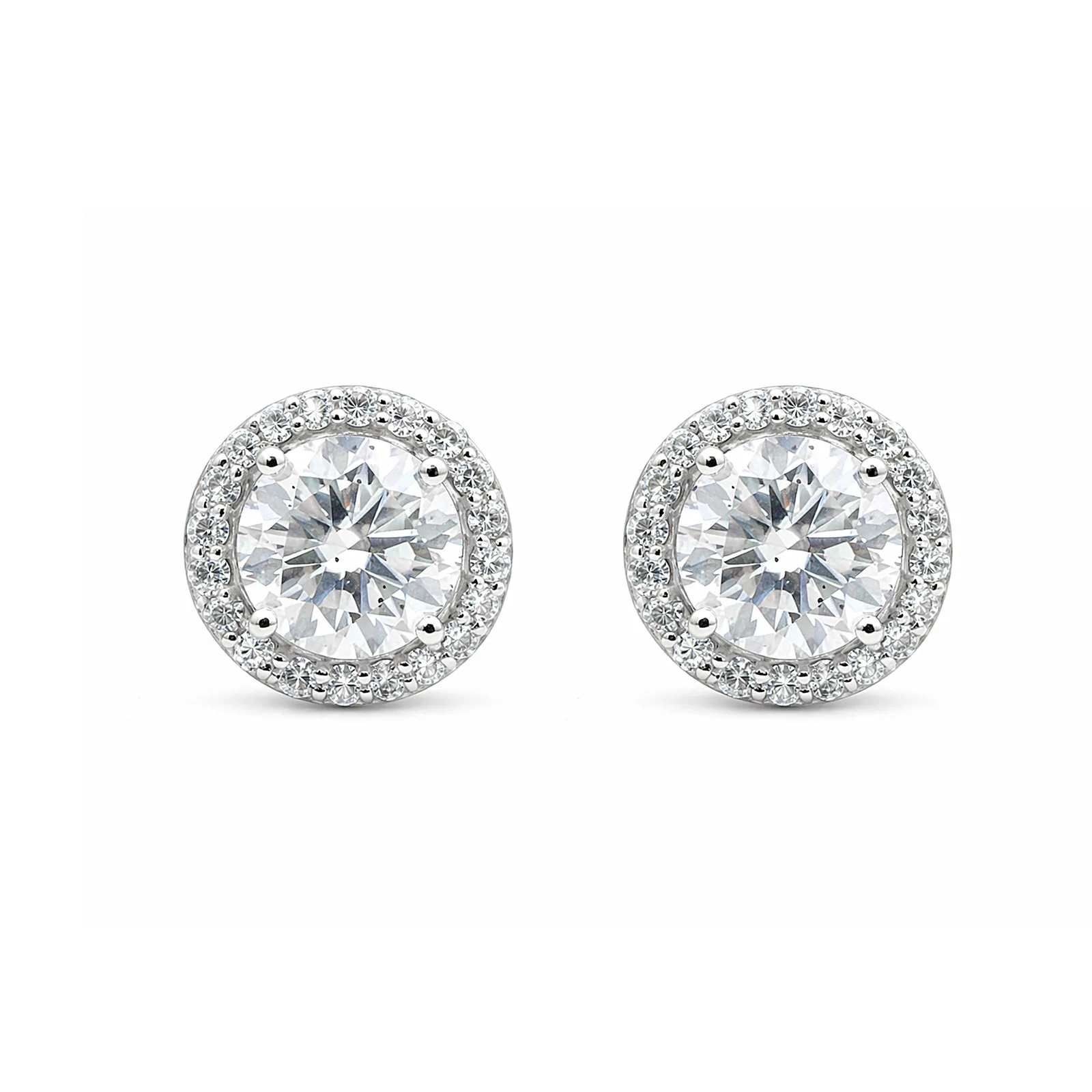 4.20 ct DEW Certified White Moissanite Stud Earrings In Vermeil 925 Silver Gift - view 3