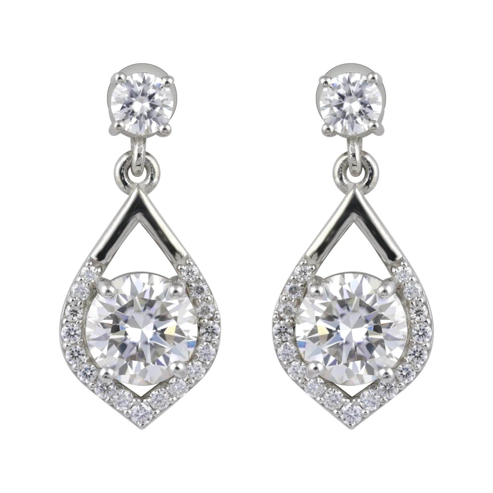 6 Ct Round Moissanite Studs - view 4