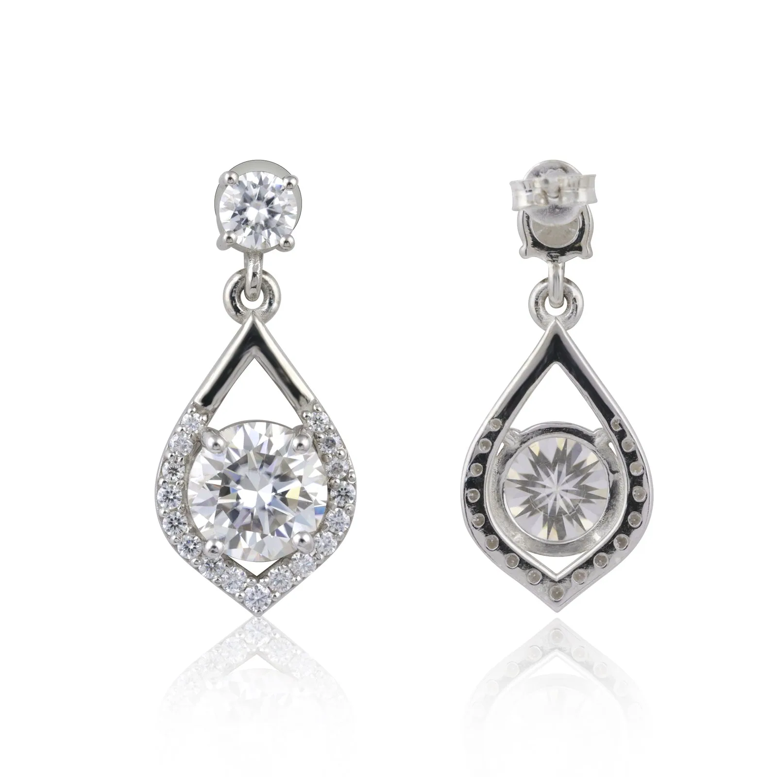 6 Ct Round Moissanite Studs - view 5