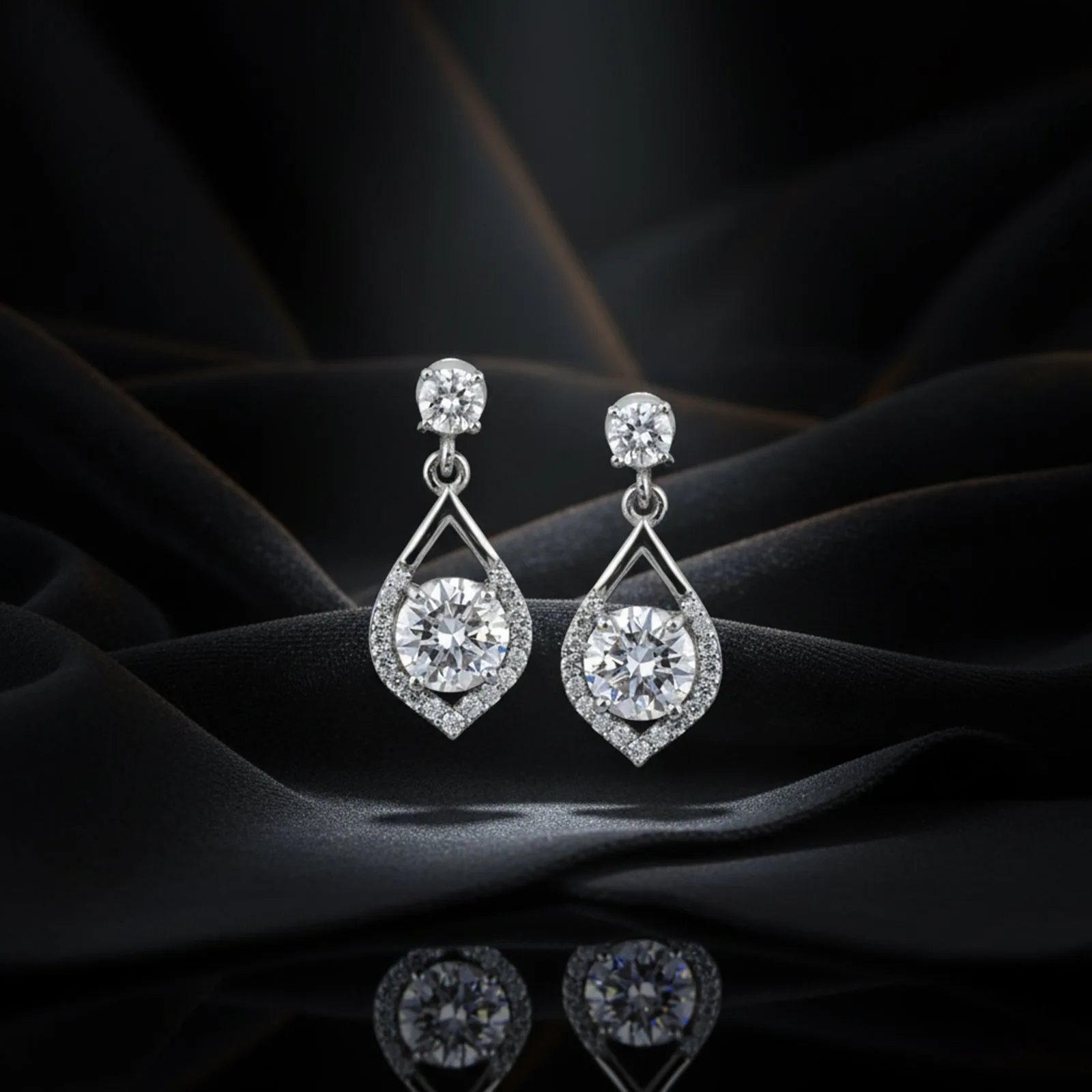 6 Ct Round Moissanite Studs - view 6
