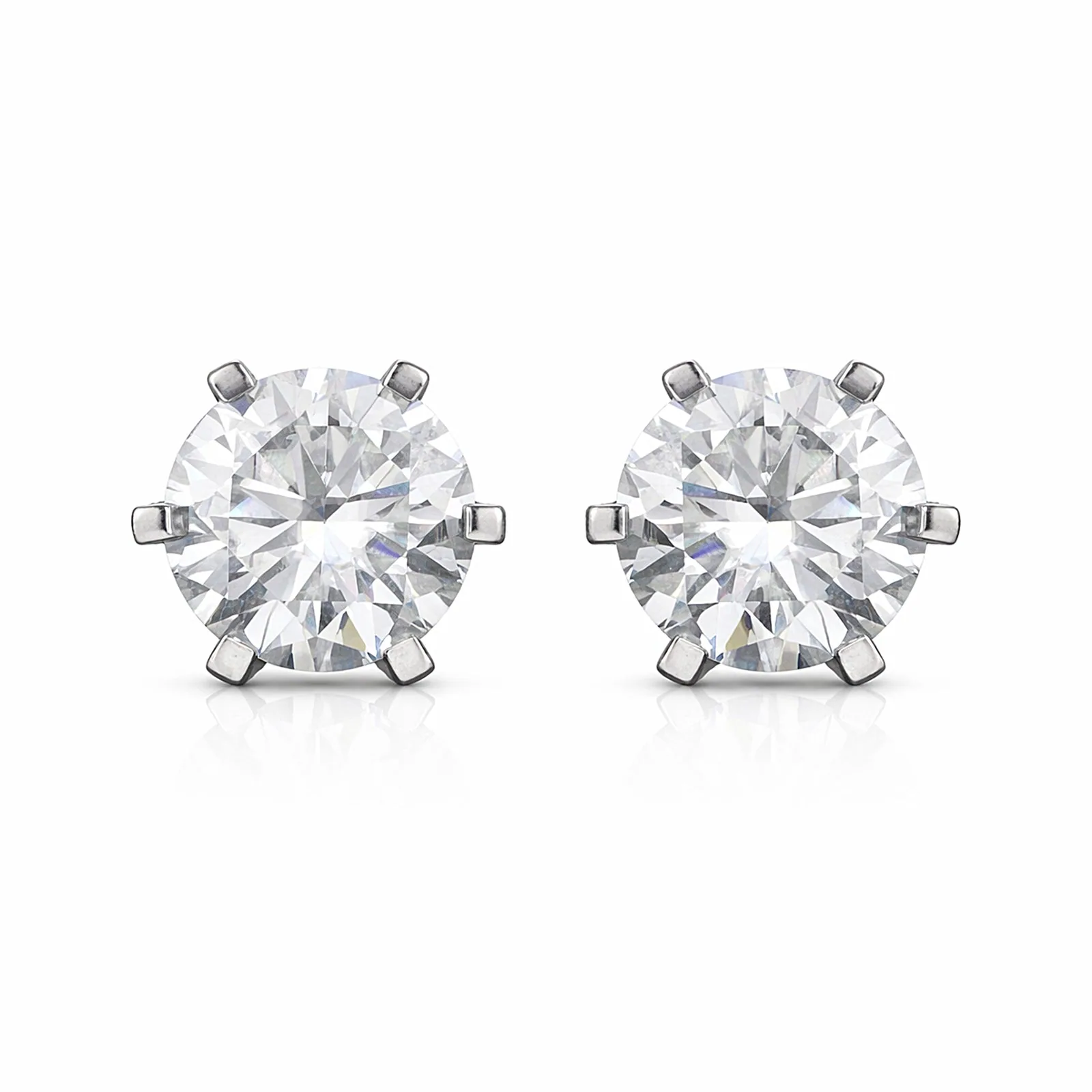1.80 Ct Round Cut Moissanite Stud Earrings — VS1 Clarity, 18k Gold Vermeil