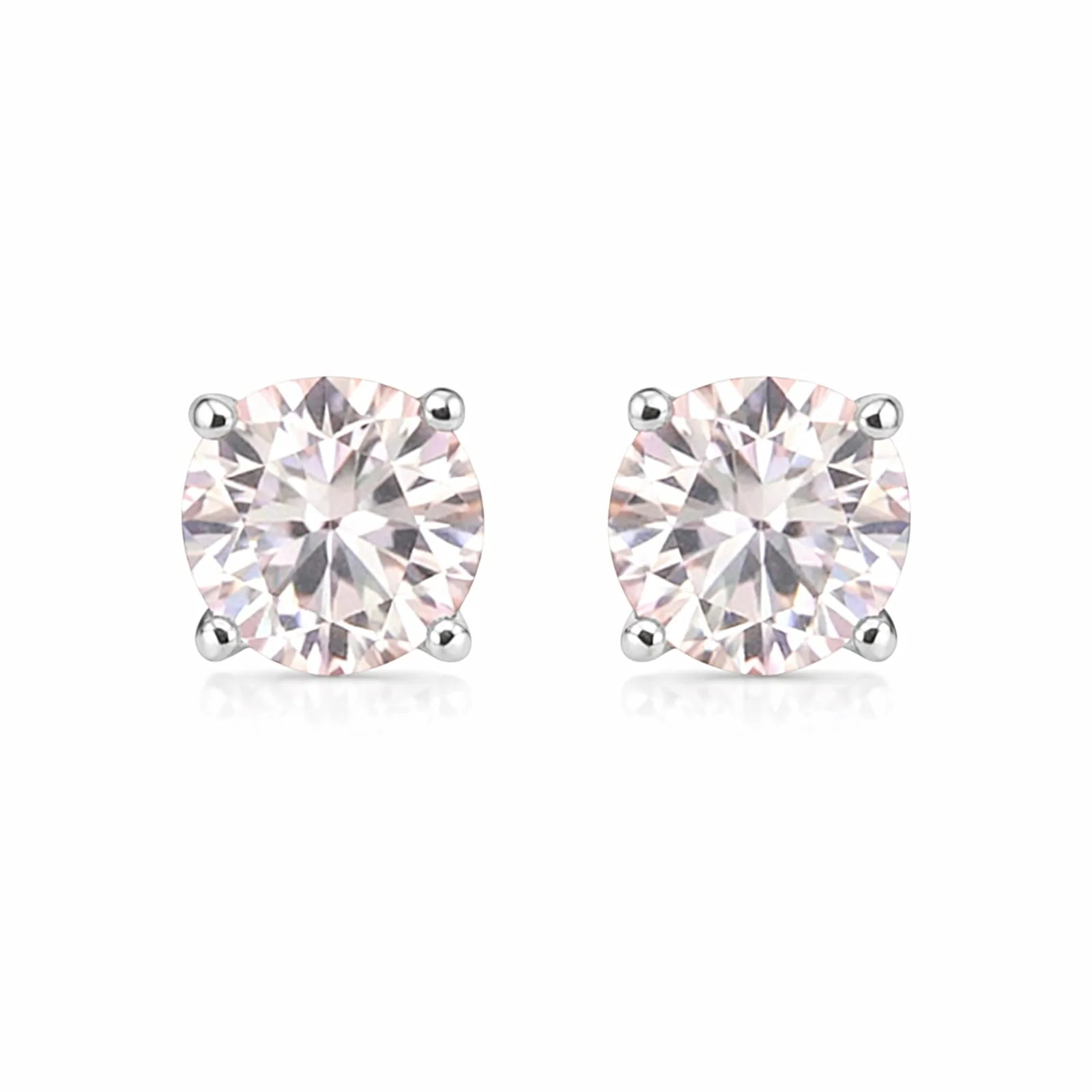 3.00 ct DEW Pink Moissanite Stud Earrings Gold Vermeil – Elegant Birthday Jewelry