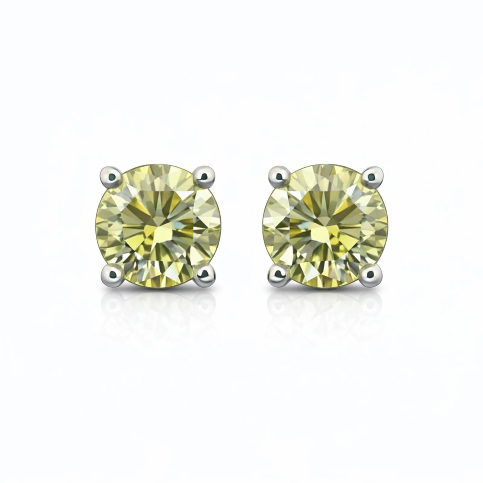 10.00 ct DEW Champagne Moissanite Stud Earrings Gold Vermeil – Statement Jewelry