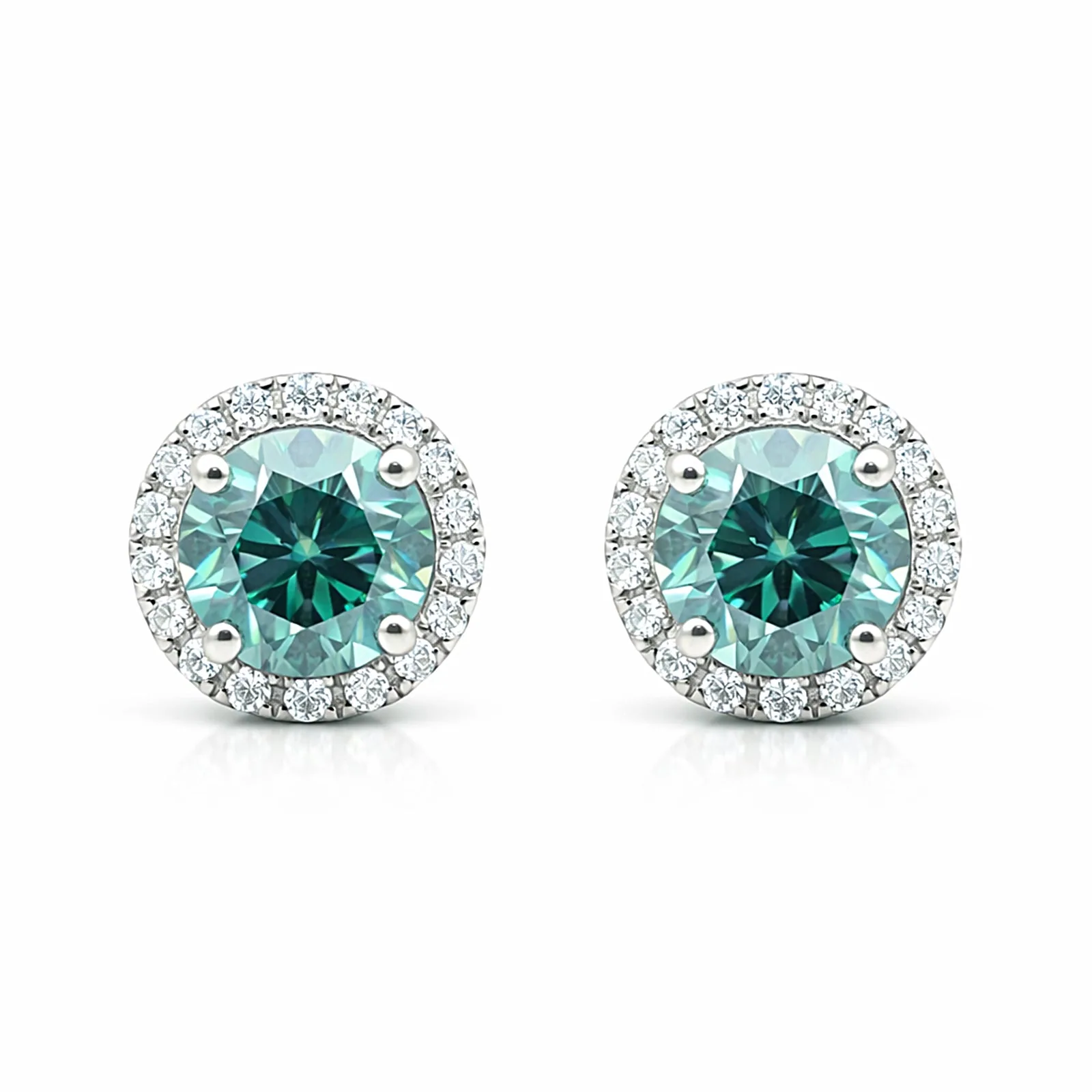 3 Carat Round Moissanite Martini Studs