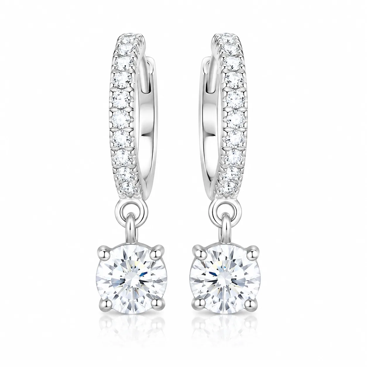 4.00 ct DEW Off-White Moissanite Dangle Earrings Gold Vermeil – Summer Gift Pick