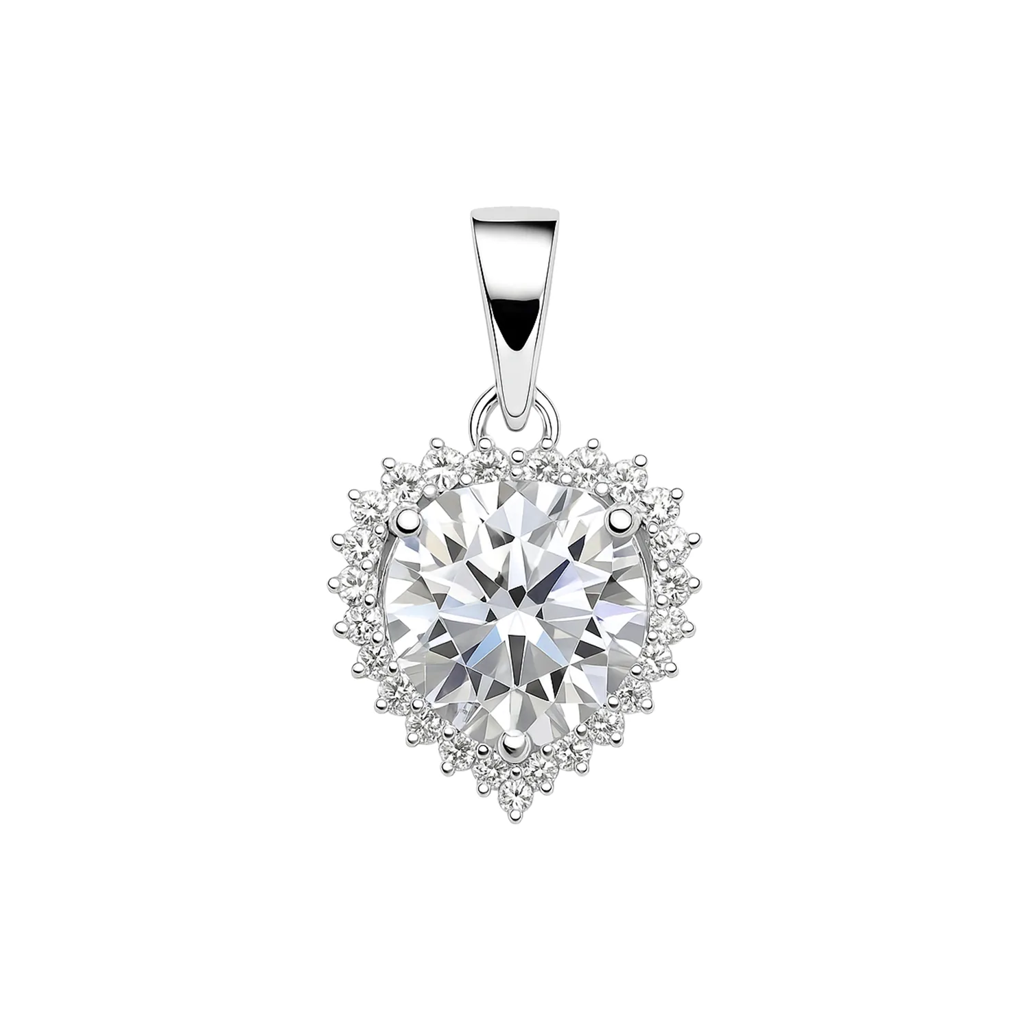 5.30ct DEW White Moissanite Round Pendant Necklace
