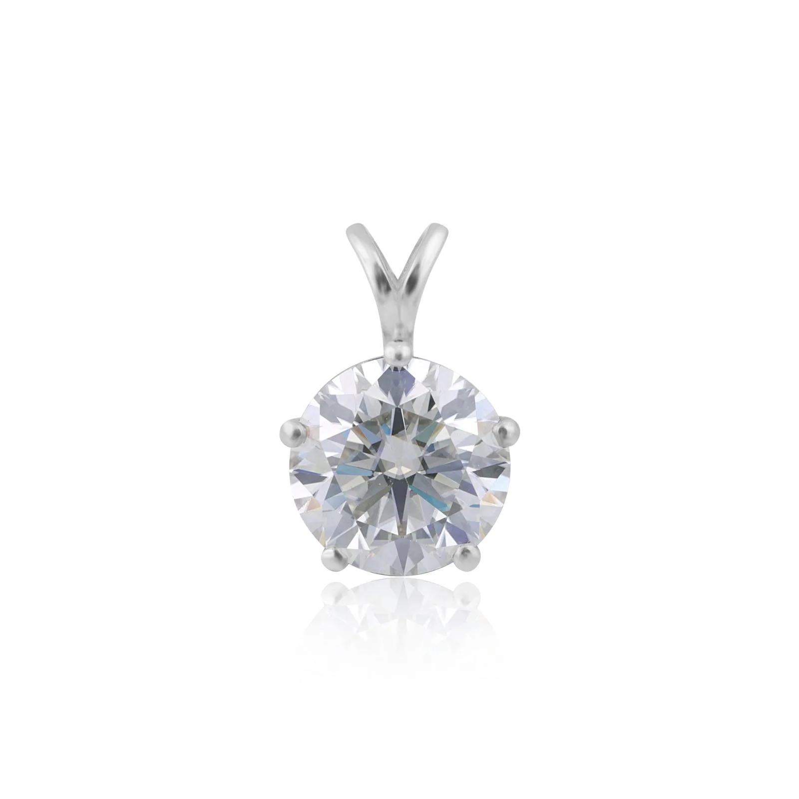 5.00 ct DEW Round Cut White Moissanite Solitaire Pendant in Certified Gift – 18K Gold Vermeil