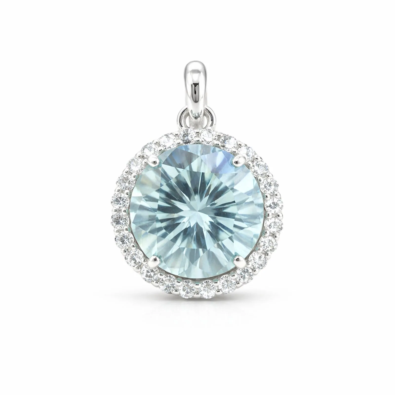 Moissanite 8.20 ct DEW Certified Blue Moisanite Solitaire Pendant in Gold Vermeil Jewelry Gift