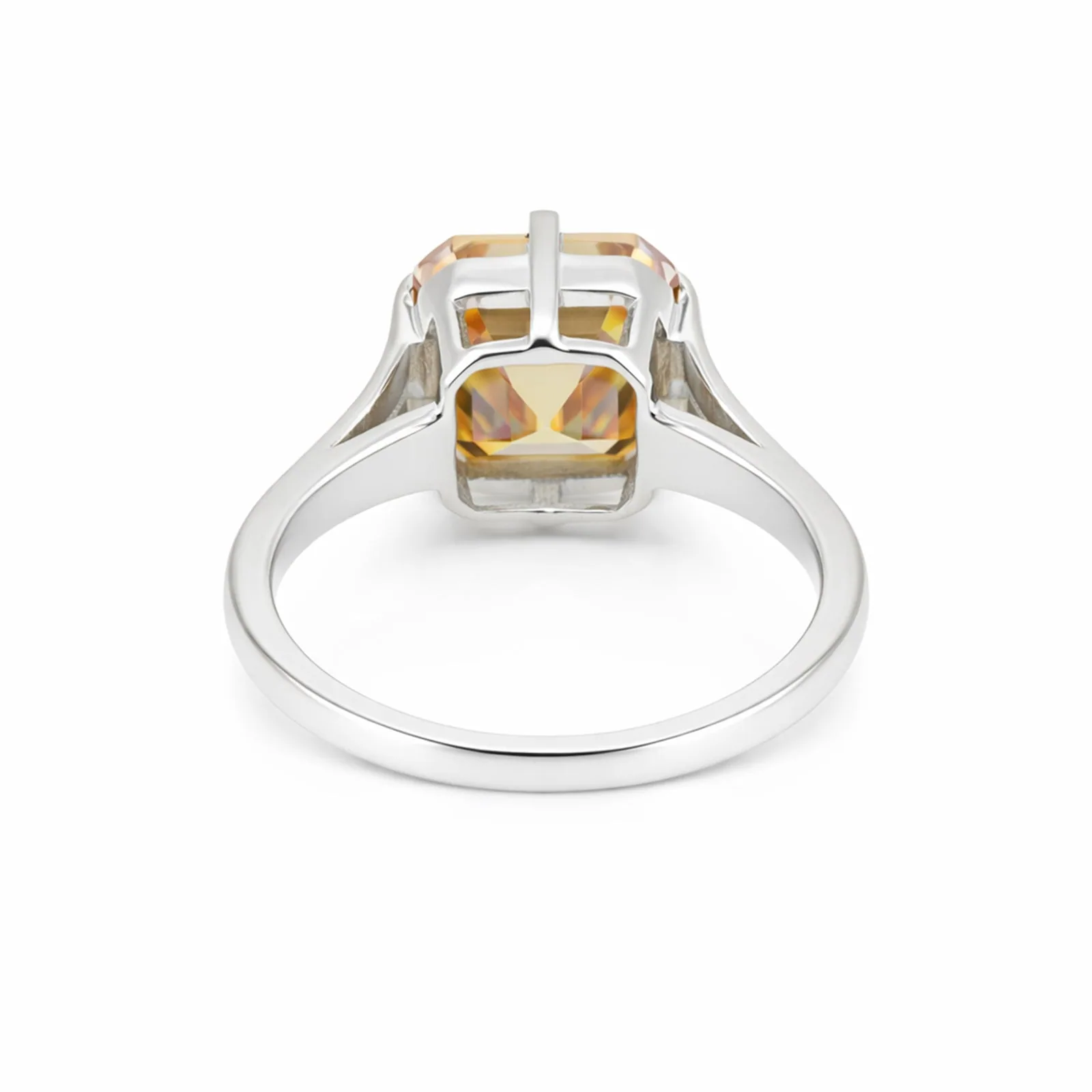 9.3ct DEW Champagne Moissanite Asscher Solitaire Ring - view 4